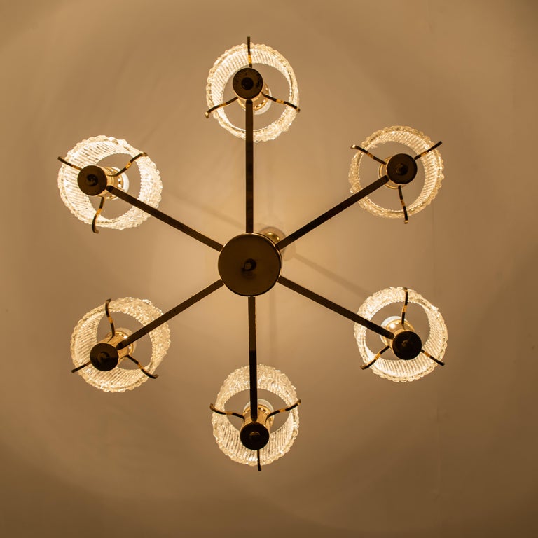 Chandelier by Carl Fagerlund for Orrefors, 1960s For Sale 5