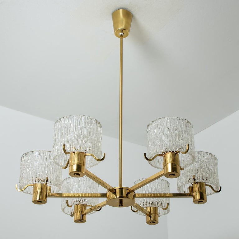 Mid-Century Modern Chandelier by Carl Fagerlund for Orrefors, 1960s For Sale