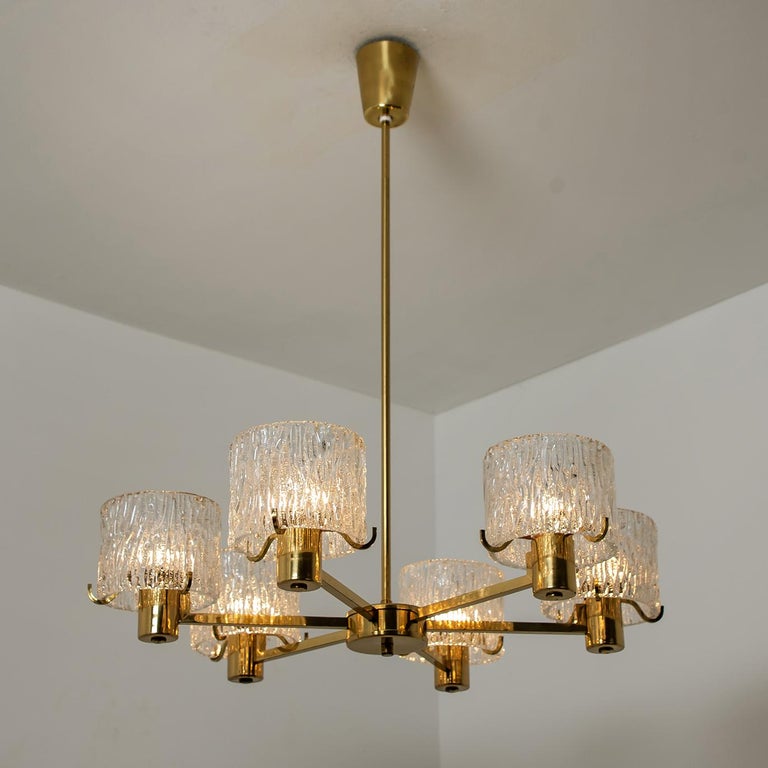 Swedish Chandelier by Carl Fagerlund for Orrefors, 1960s For Sale