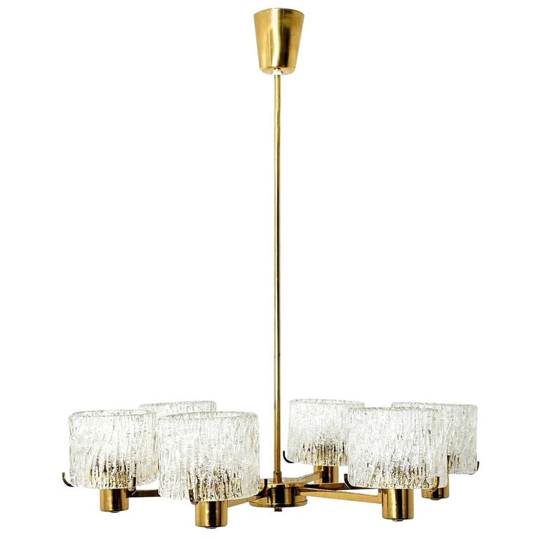 Chandelier by Carl Fagerlund for Orrefors, 1960s For Sale