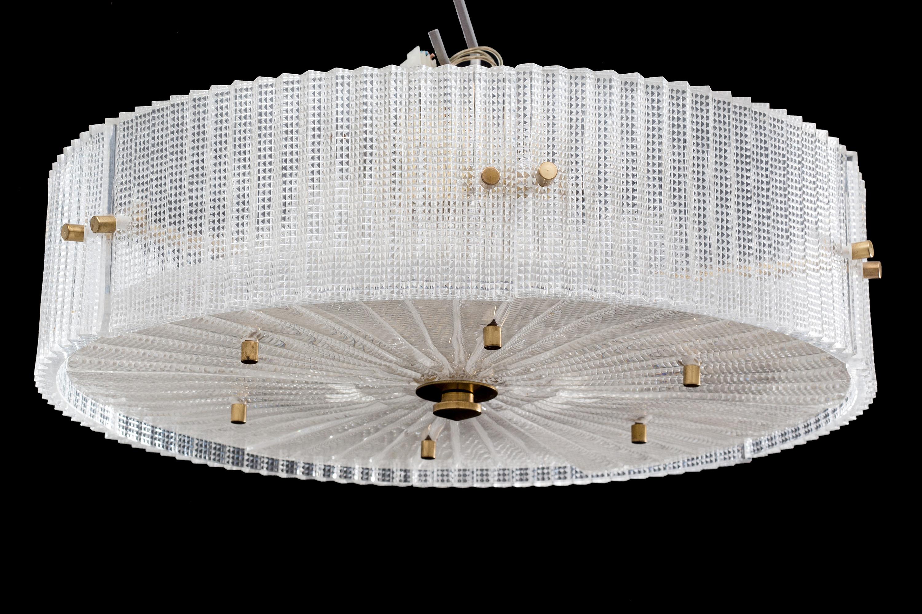 A chandelier designed by Carl Fagerlund for Orrefors, Sweden, circa 1960.
Existing wiring, rewiring available upon request.
 