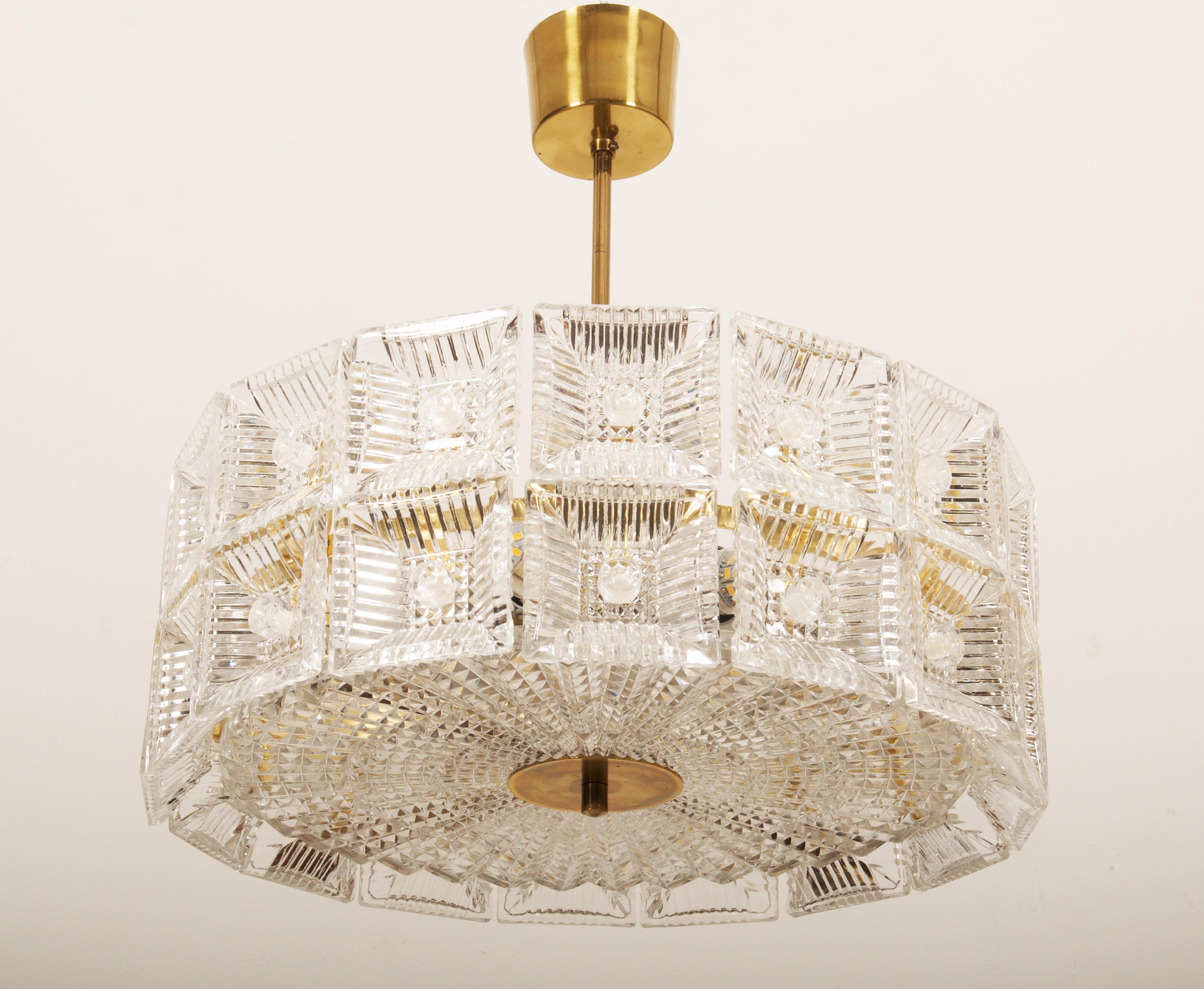 Chandelier by Carl Fagerlund for Orrefors Glassworks For Sale 3
