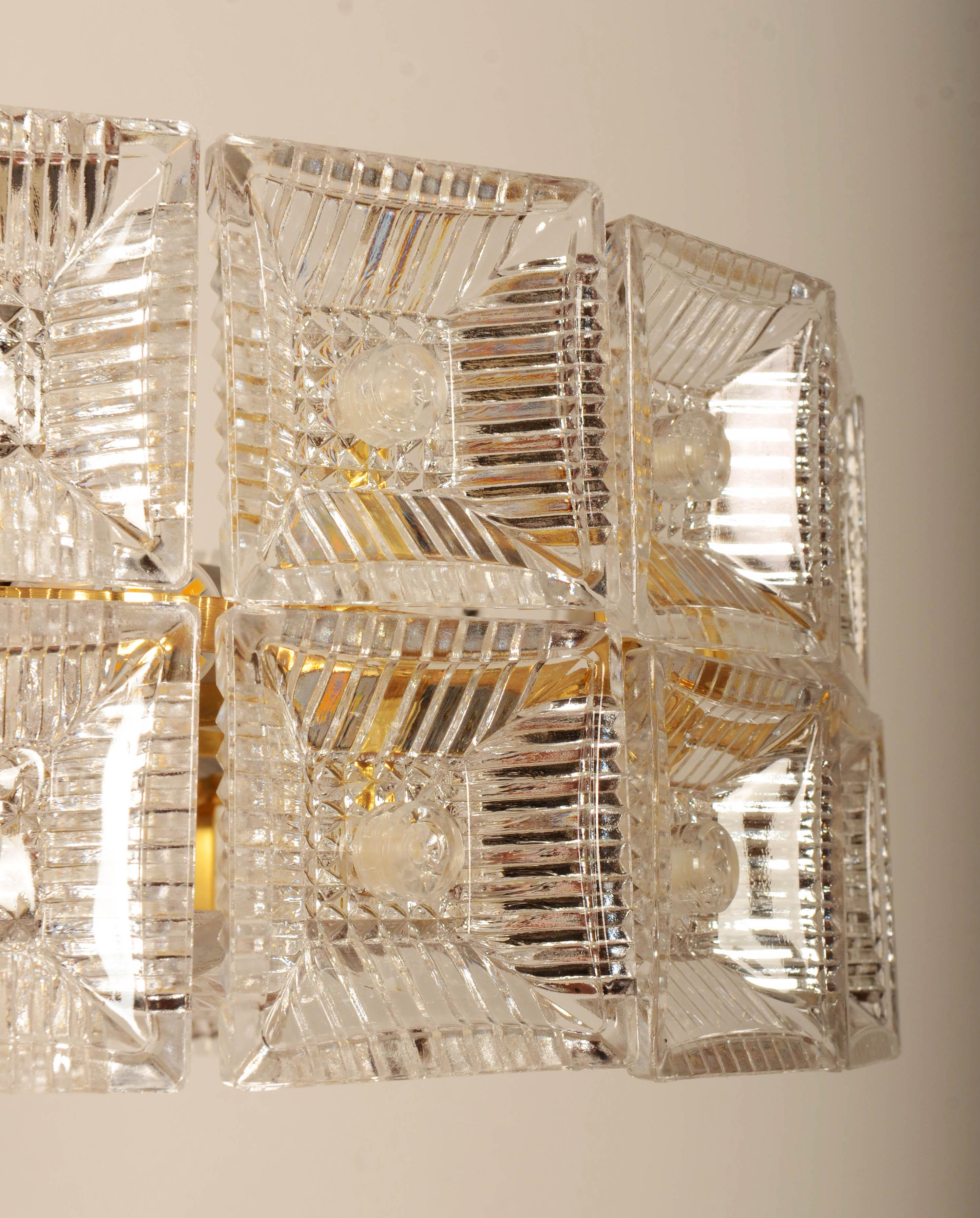 Chandelier by Carl Fagerlund for Orrefors Glassworks For Sale 4