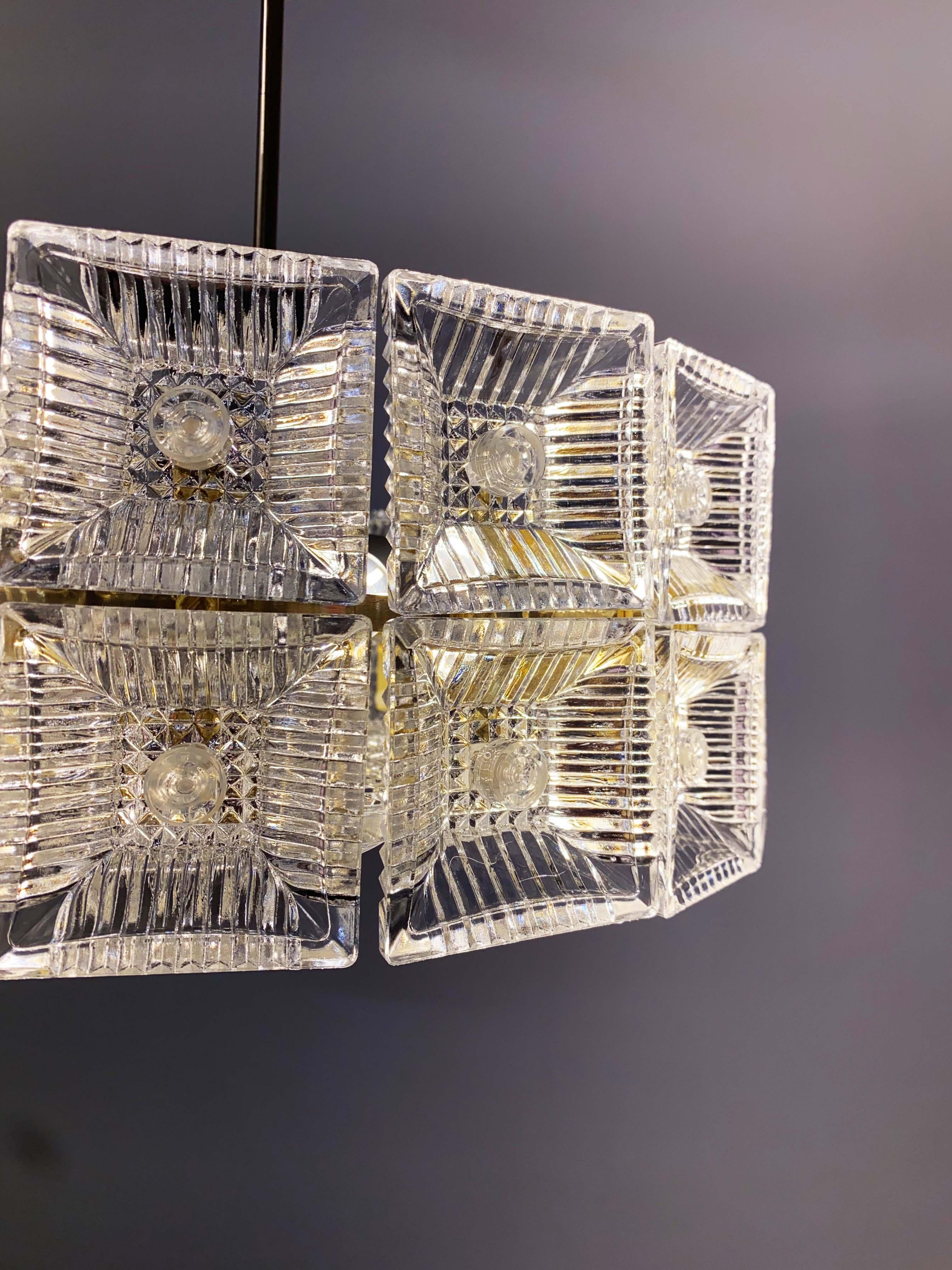 Chandelier by Carl Fagerlund for Orrefors Glassworks For Sale 5