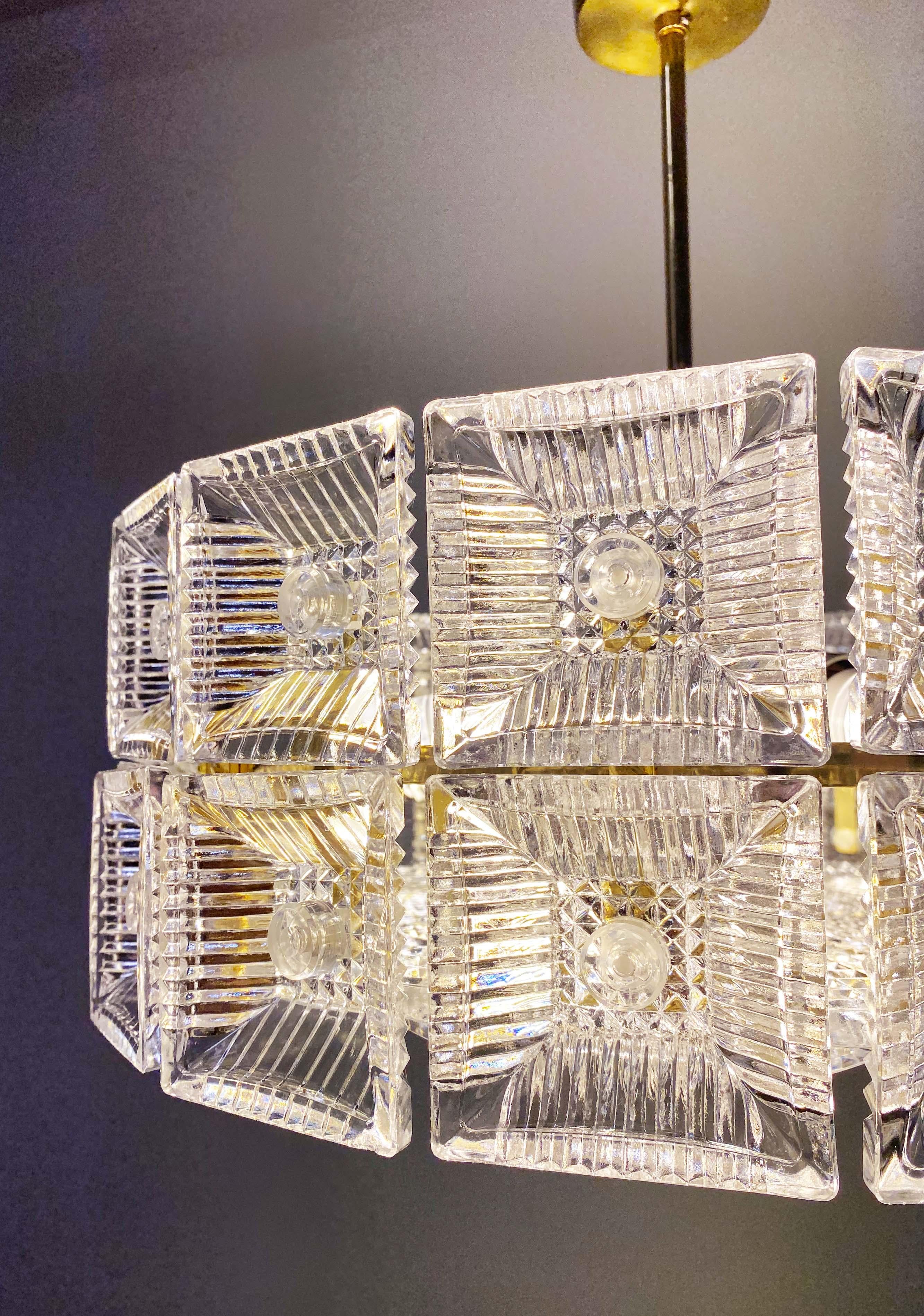 Chandelier by Carl Fagerlund for Orrefors Glassworks For Sale 6