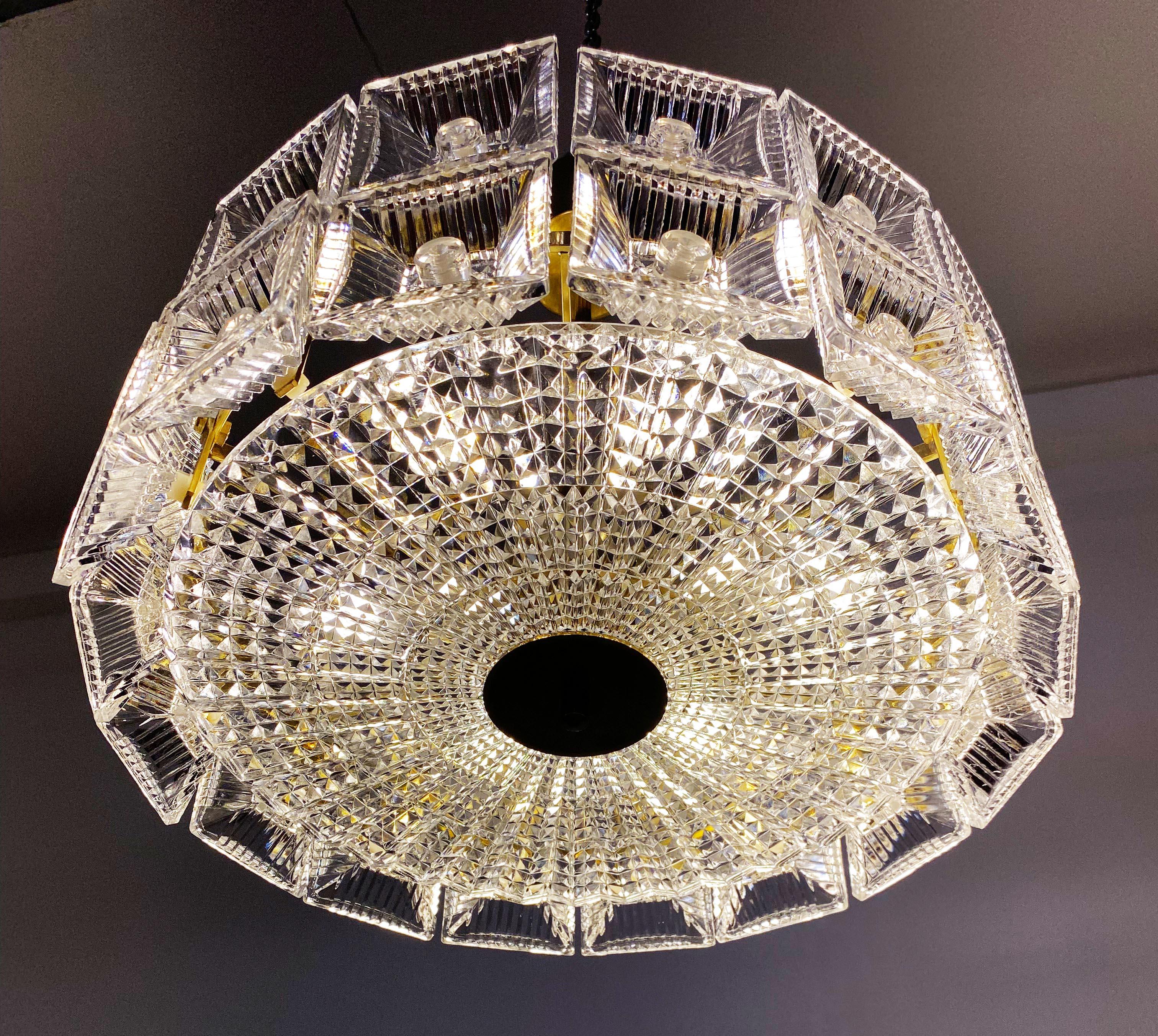 Chandelier by Carl Fagerlund for Orrefors Glassworks For Sale 7
