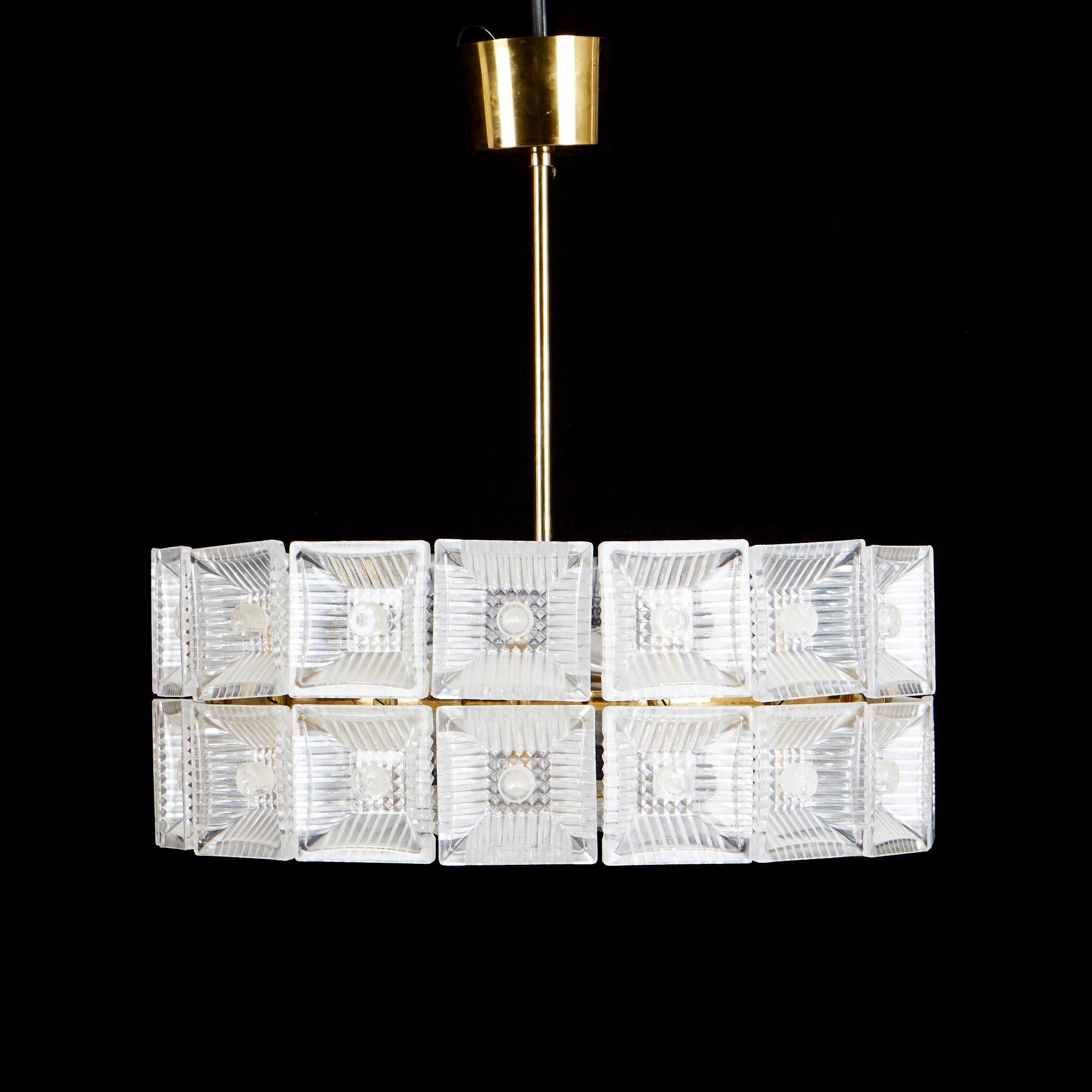 Swedish Chandelier by Carl Fagerlund for Orrefors Glassworks