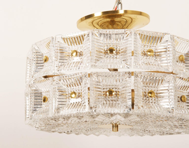 Swedish Chandelier by Carl Fagerlund for Orrefors Glassworks For Sale