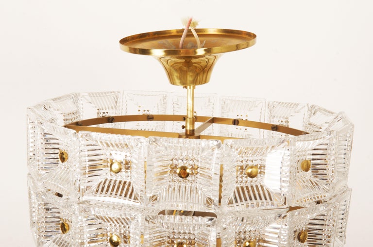 Chandelier by Carl Fagerlund for Orrefors Glassworks In Good Condition For Sale In Vienna, AT