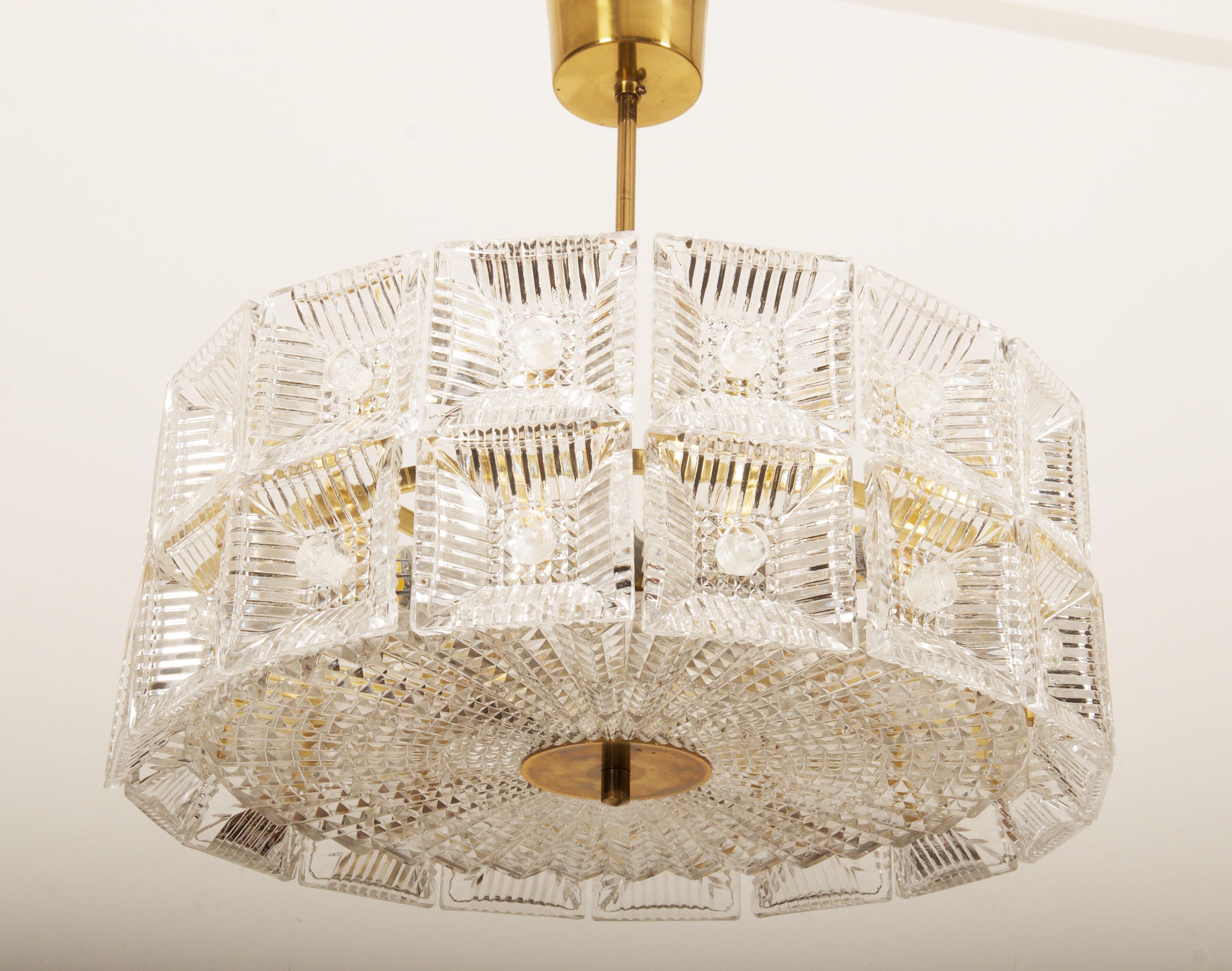 Chandelier by Carl Fagerlund for Orrefors Glassworks For Sale 1