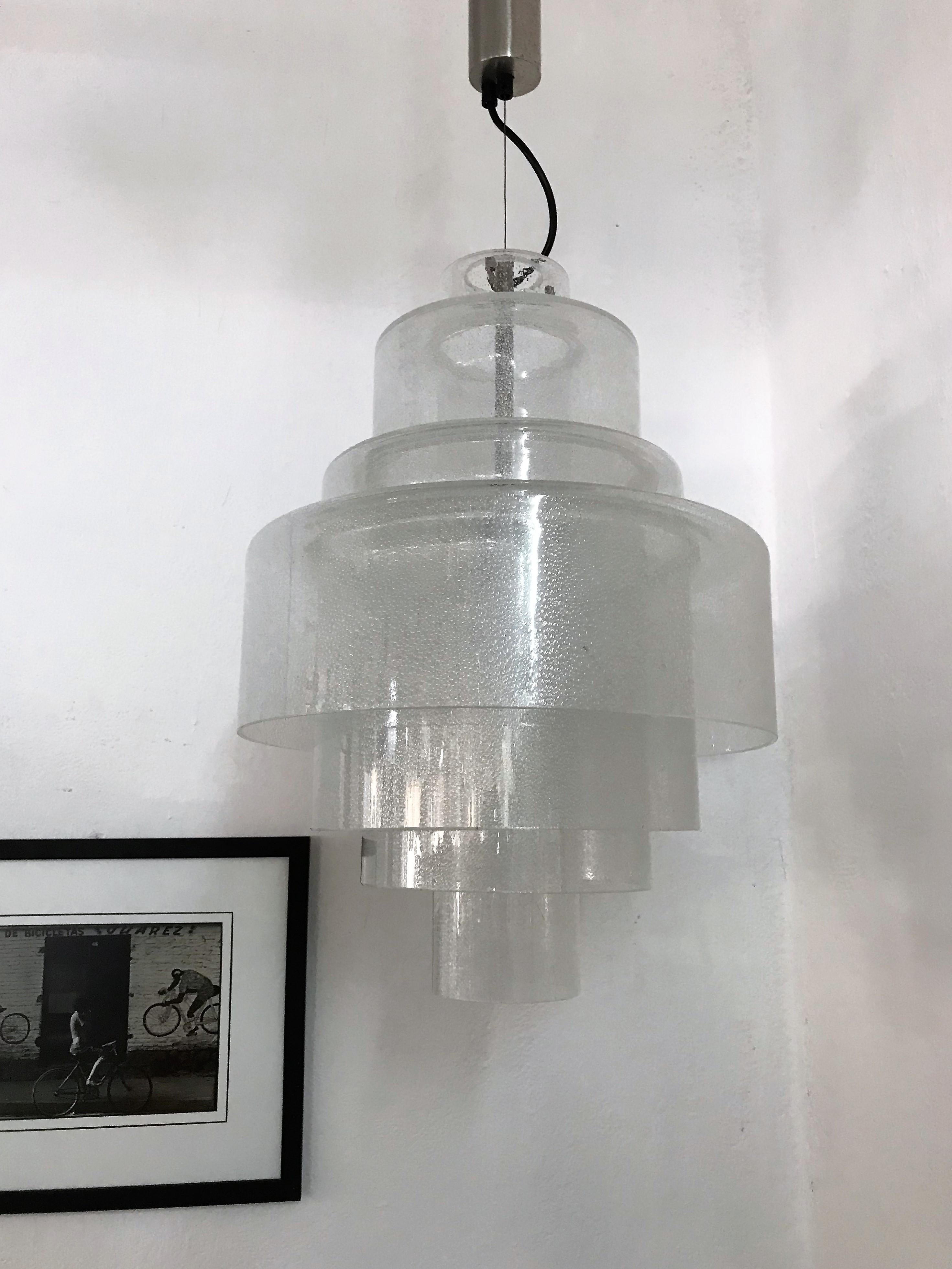 Chandelier by Carlo Nason for Mazzega in Murano Pulegoso Glass, circa 1960 For Sale 9