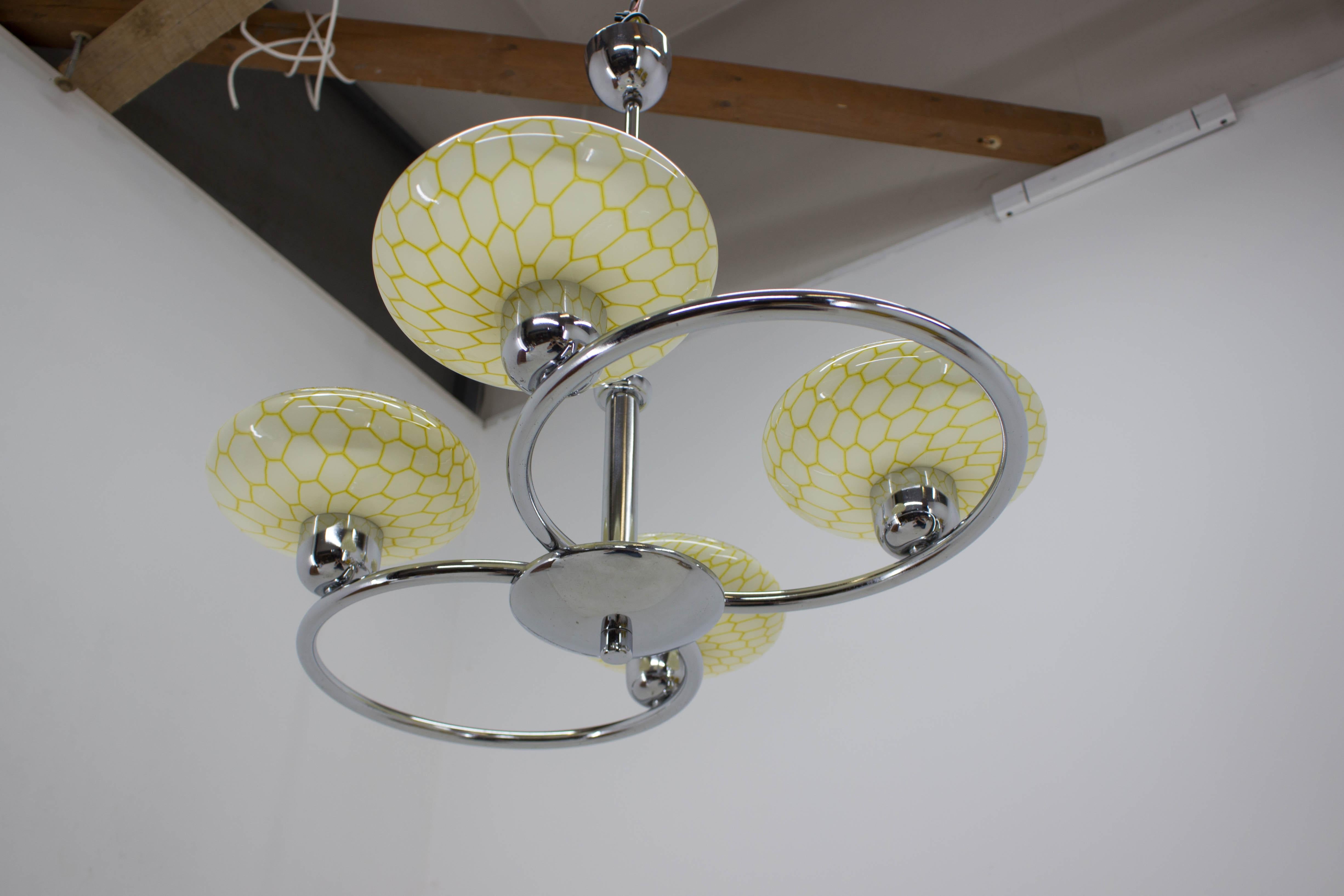 Chandelier by Drukov, 1940s For Sale 2