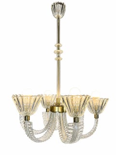 Chandelier by Ercole Barovier, Murano, 1940s