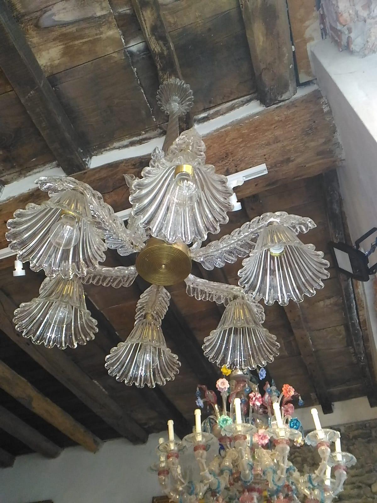 Chandelier by Ercole Barovier, Murano, 1940s In Excellent Condition For Sale In Budapest, HU