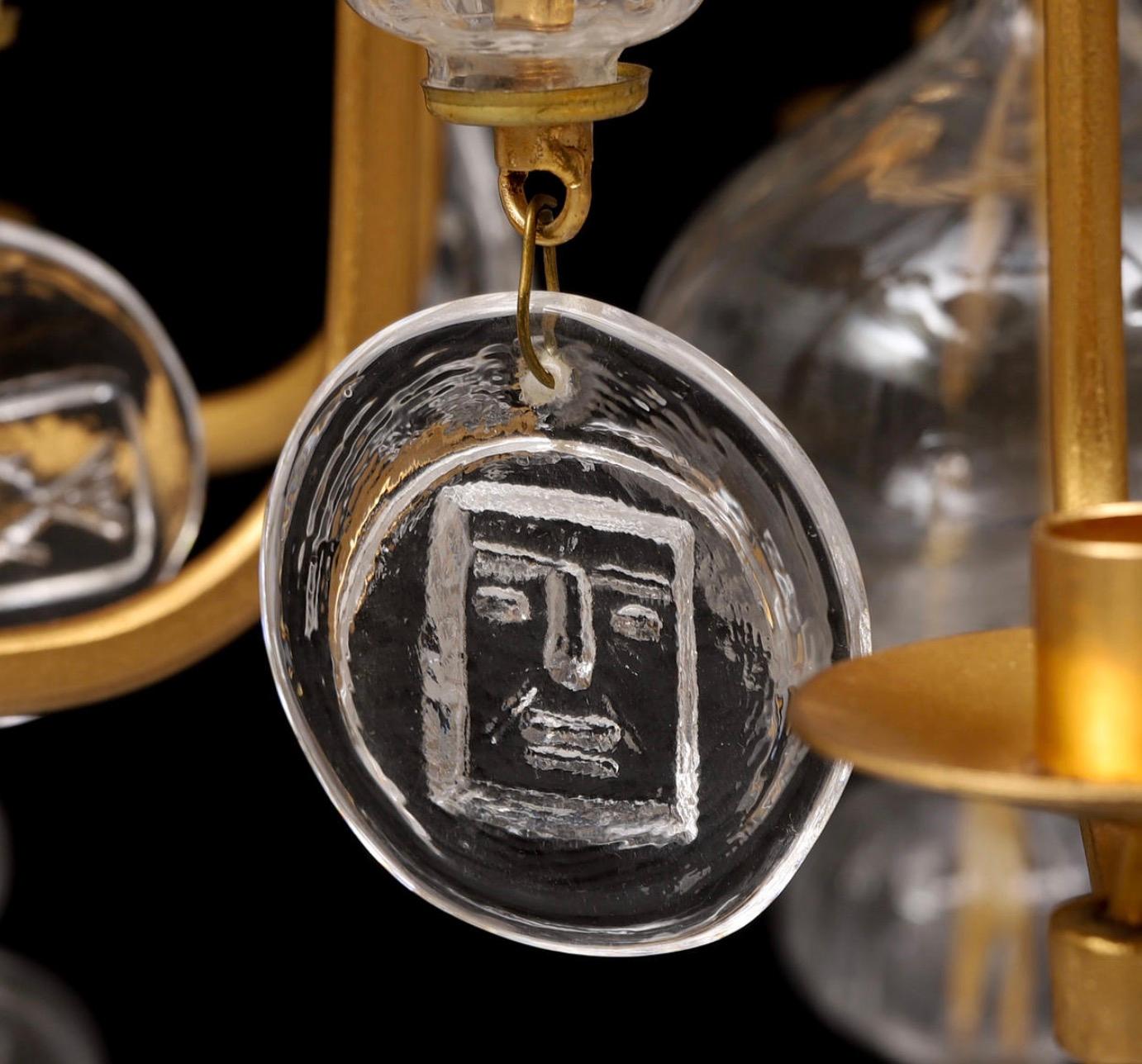 20th Century Chandelier by Erik Hoglund for Boda For Sale