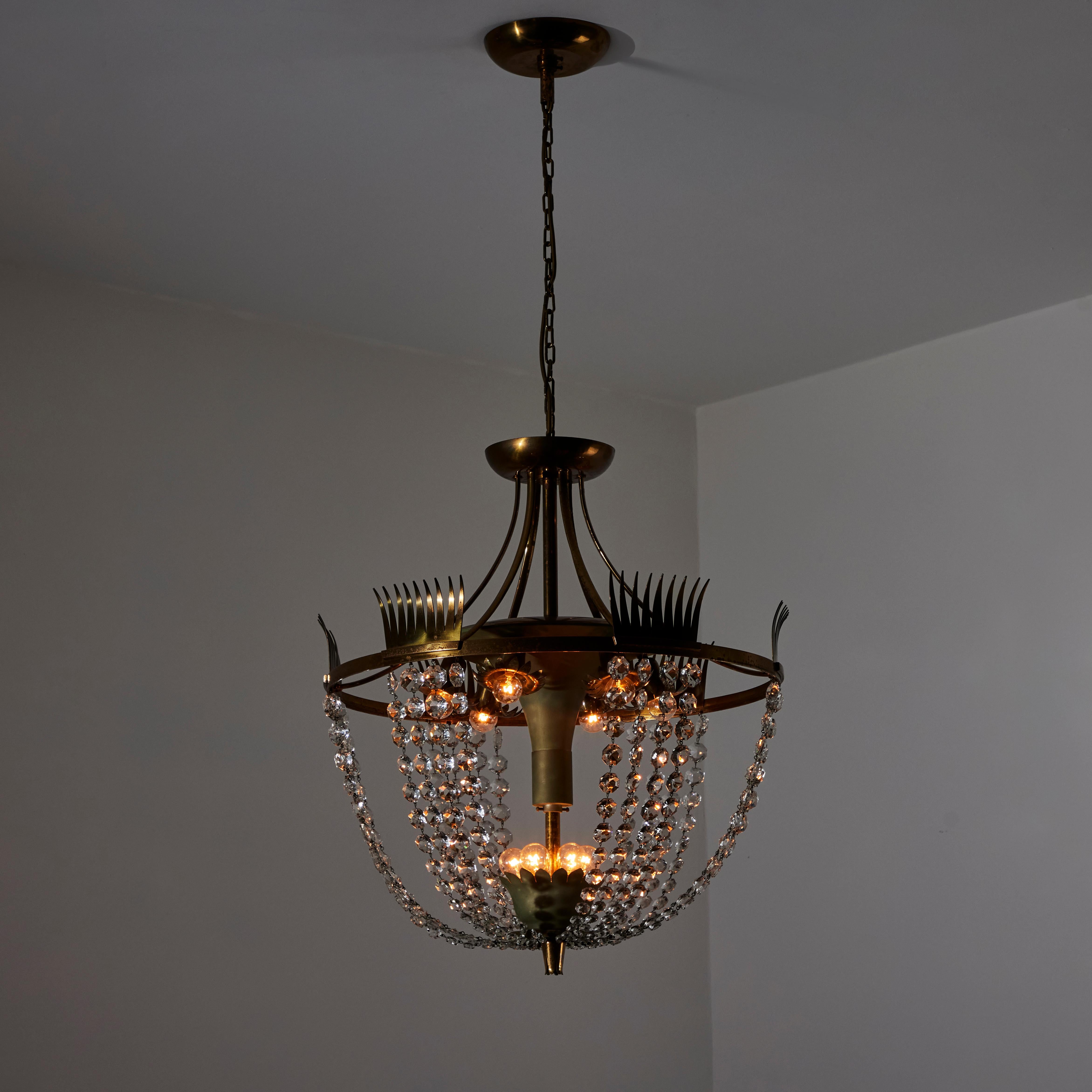 Chandelier by Pietro Chiesa for Fontana Arte In Good Condition For Sale In Los Angeles, CA