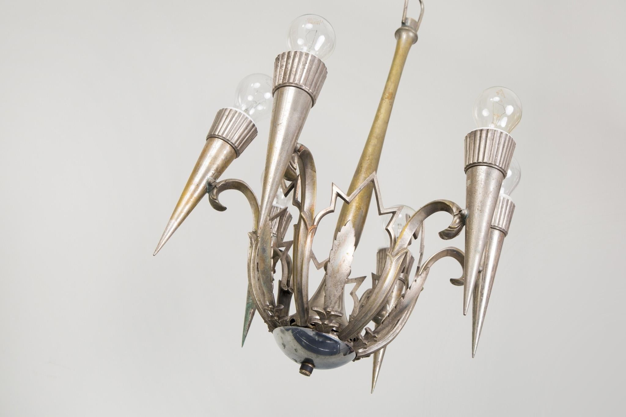 Art Deco Chandelier by Franta Anyz, Perfect Condition, Made 1920s, in Czechia For Sale