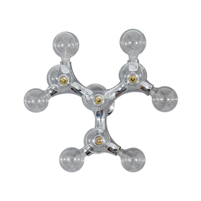 Chandelier by Gebrüder Cosack, Molecular Optic, as Wall-Lamp or Ceiling-Lamp For Sale
