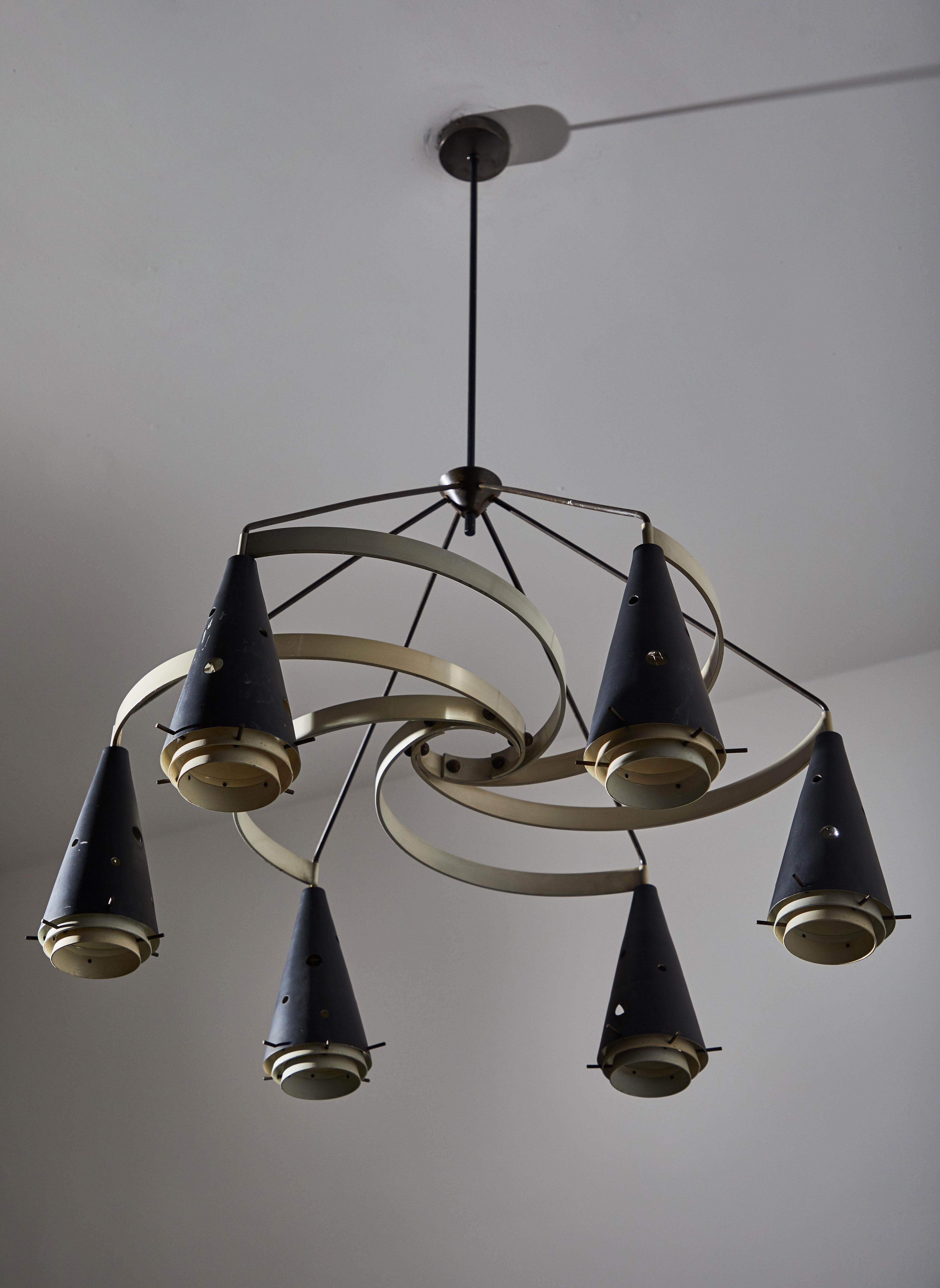 Enameled Chandelier by Gilardi & Barzaghi