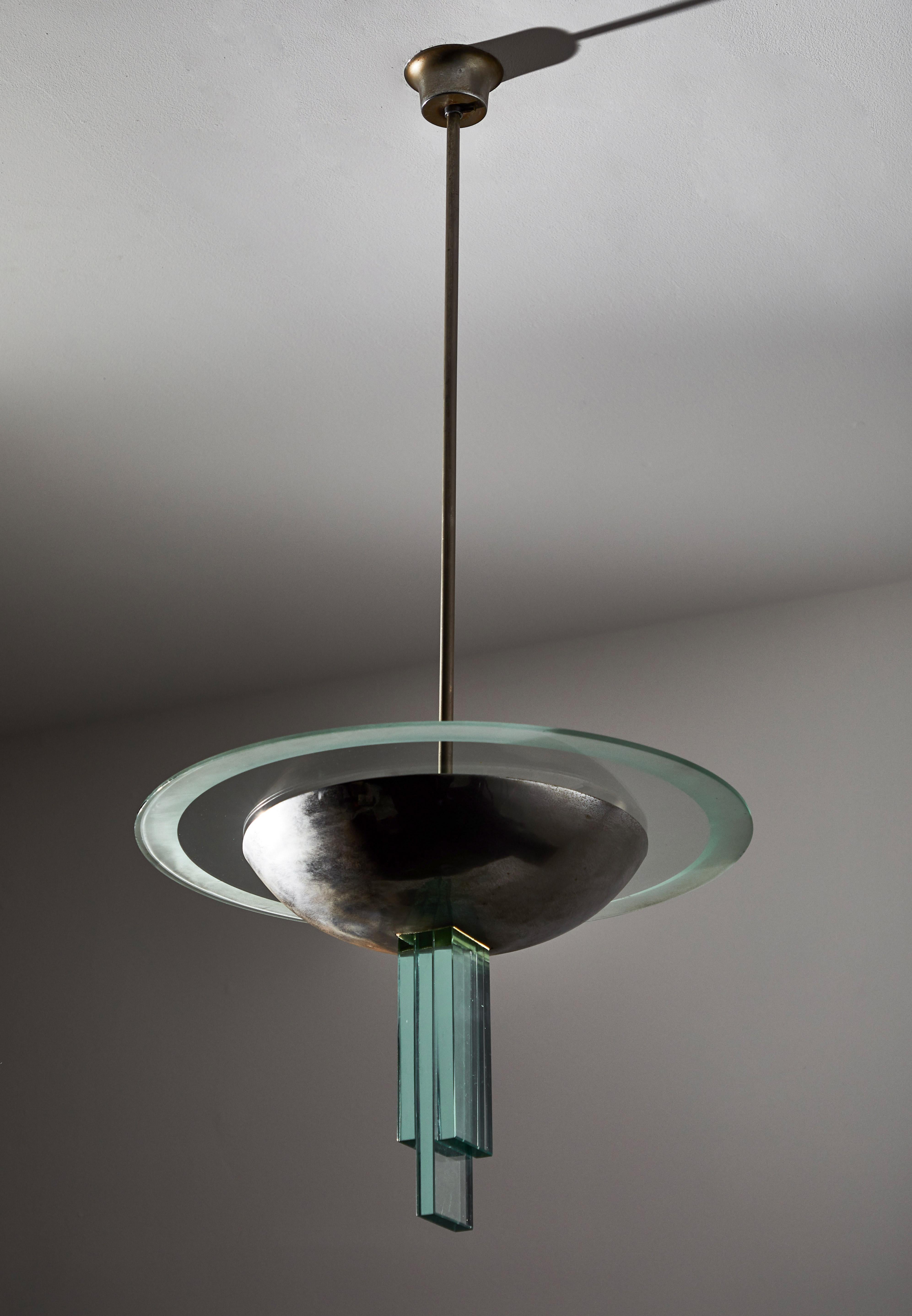 Suspension Light Attributed to Pietro Chiesa for Fontana Arte In Good Condition In Los Angeles, CA