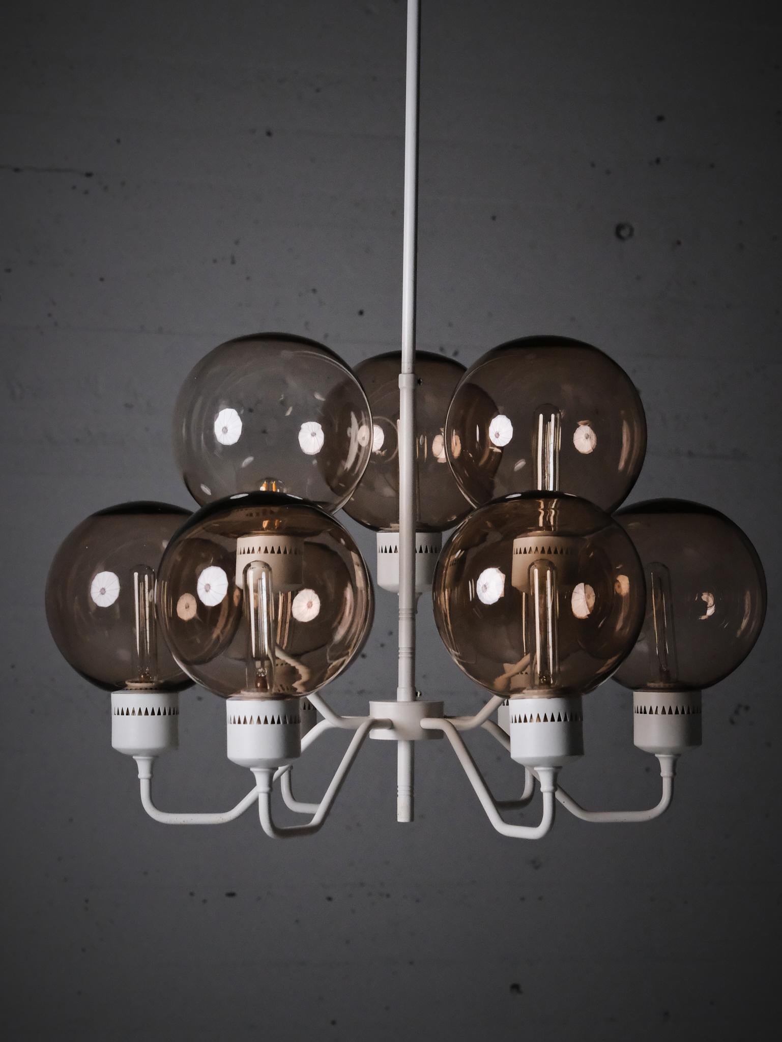 Metallo Lampadario di Hans-Agne Jakobsson per Hans-Agne Jakobsson AB, Svezia, anni '60 in vendita