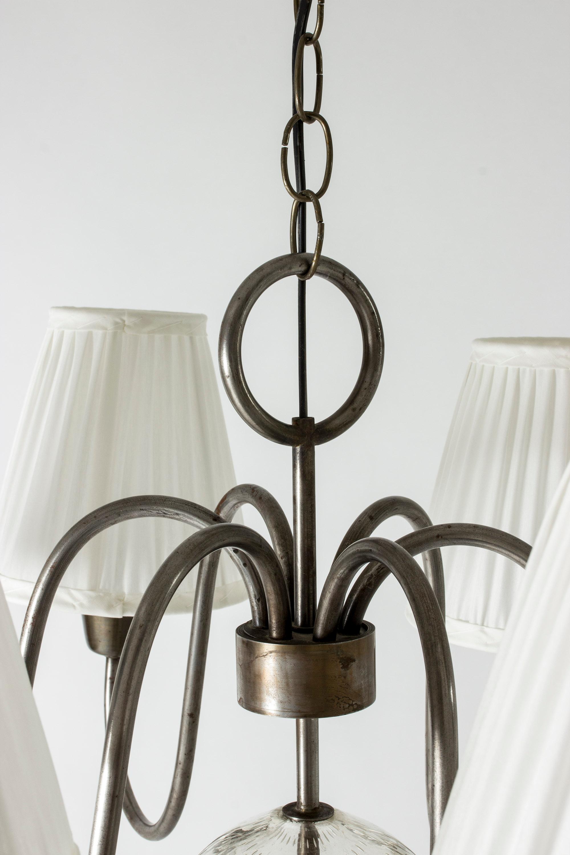 Chandelier by Hans Bergström for Ateljé Lyktan, Sweden, 1940s In Good Condition In Stockholm, SE