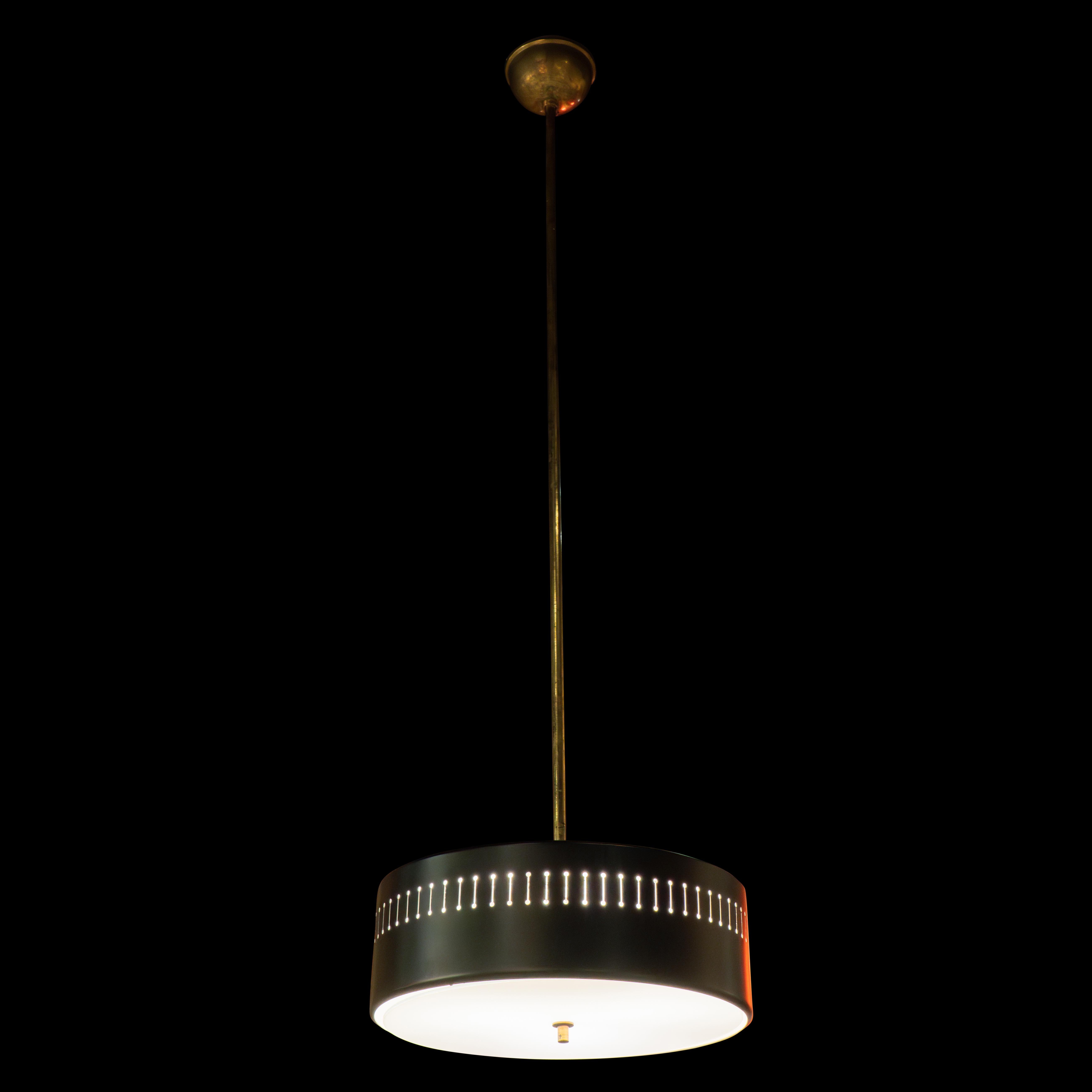 Kronleuchter des italienischen Designers Bruno Gatta – Stilnovo, 1950 (Vergoldet) im Angebot
