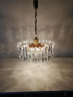 Glass and Brass Chandelier Palazzo by J. T. Kalmar, FRANKEN KG, 1970s, Austria