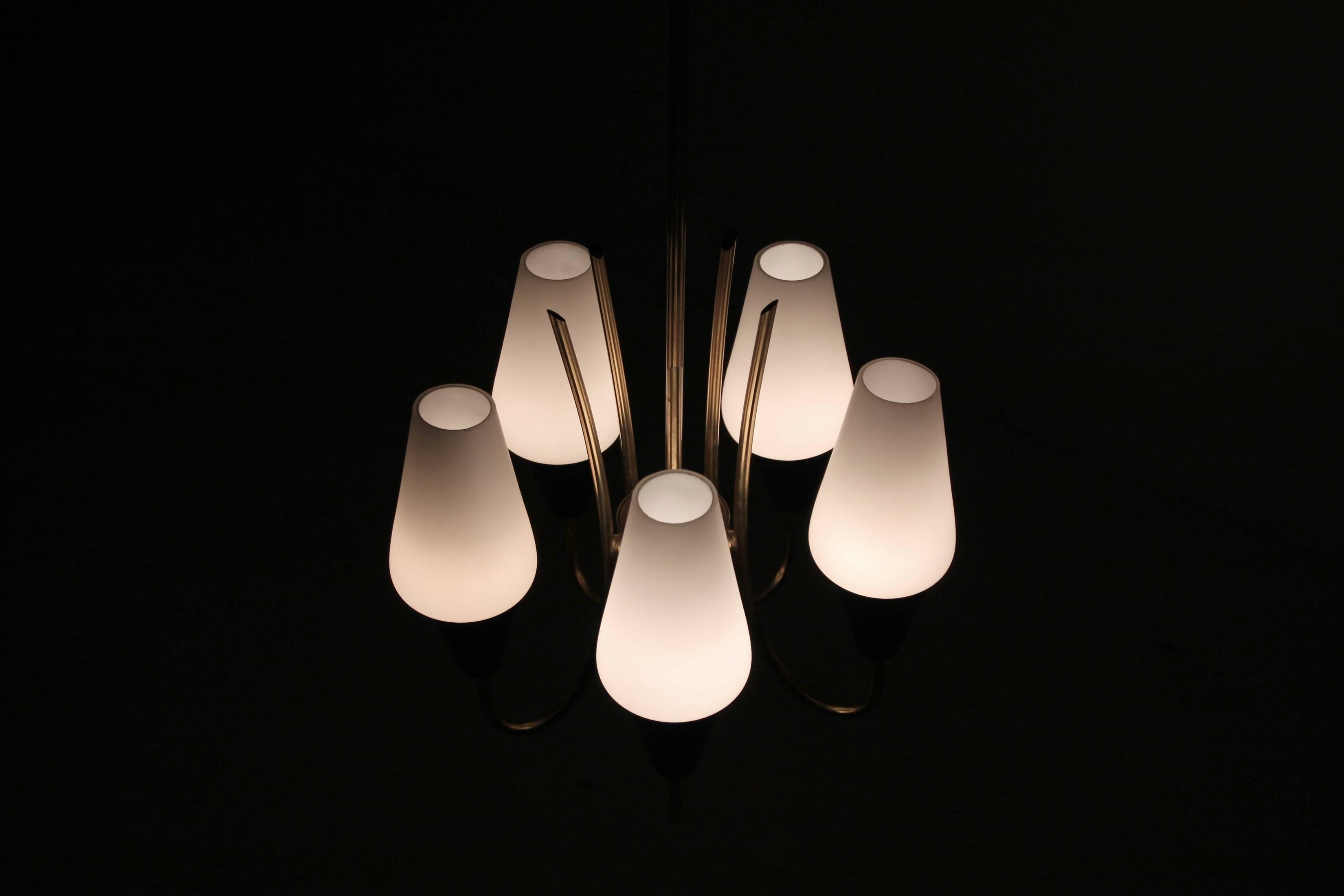 Brass Chandelier by Jonas Hidle, Norway, 1960s