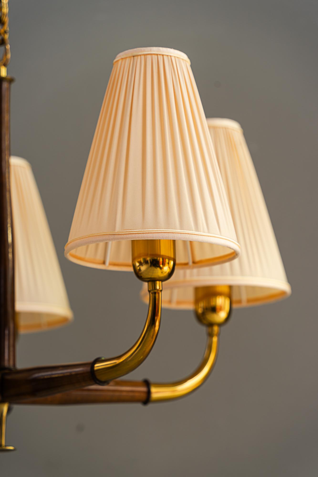 Chandelier by Josef Frank, 1930s with fabric shades 2