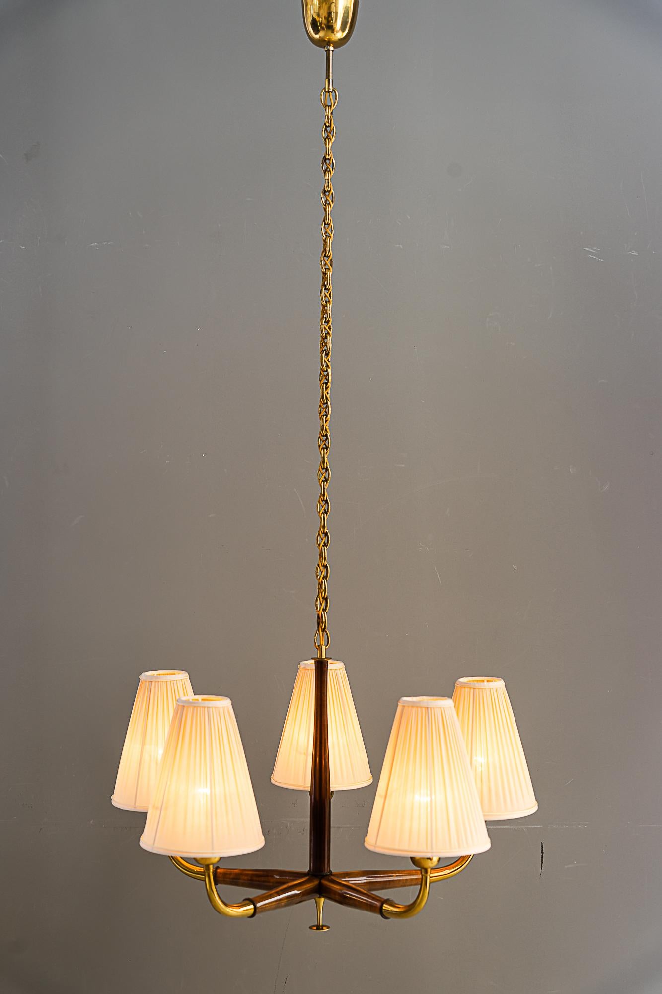 Chandelier by Josef Frank, 1930s with fabric shades 4