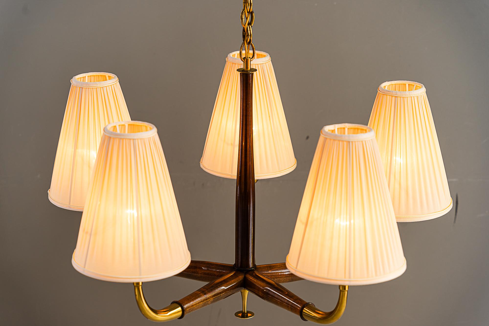 Chandelier by Josef Frank, 1930s with fabric shades 5
