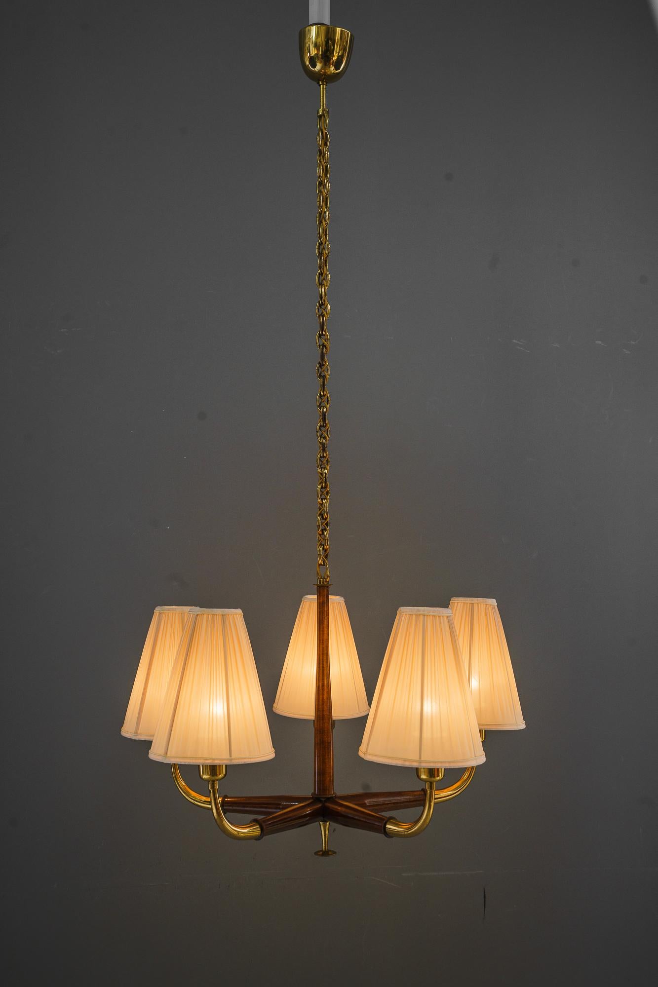 Chandelier by Josef Frank, 1930s with fabric shades 6