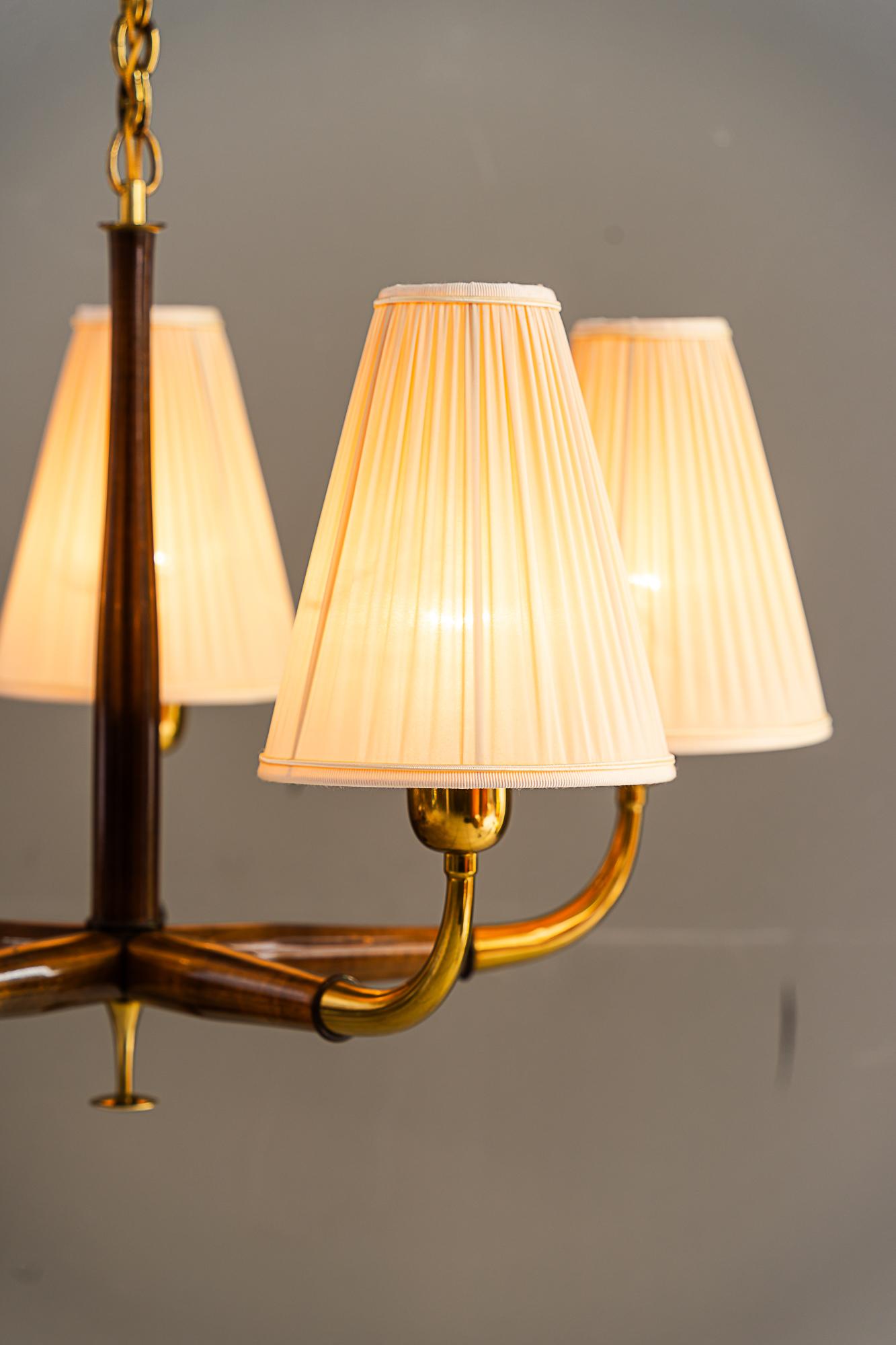 Chandelier by Josef Frank, 1930s with fabric shades 6