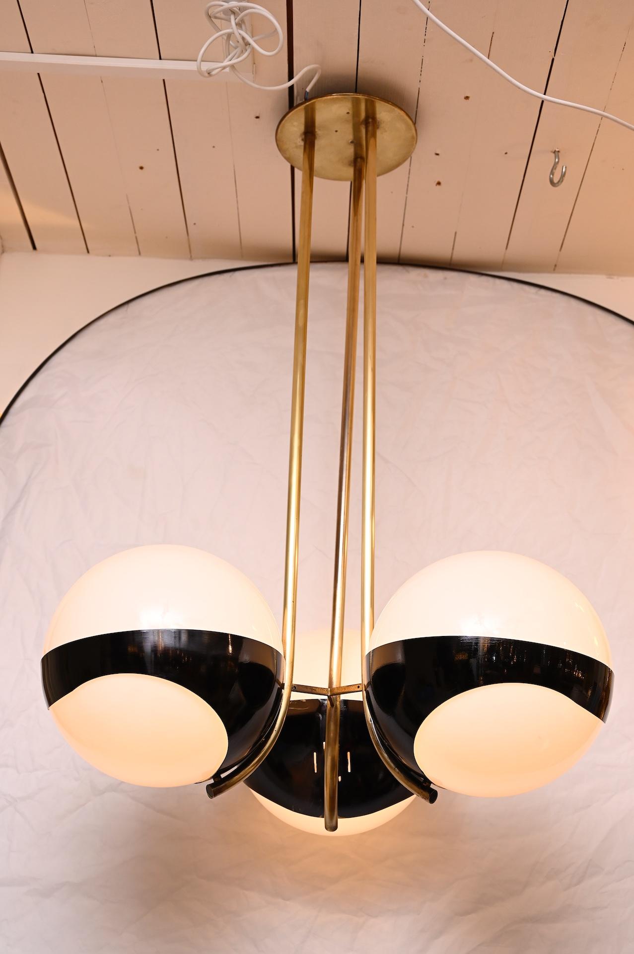 Lacquered Chandelier by Lamperti, circa 1970