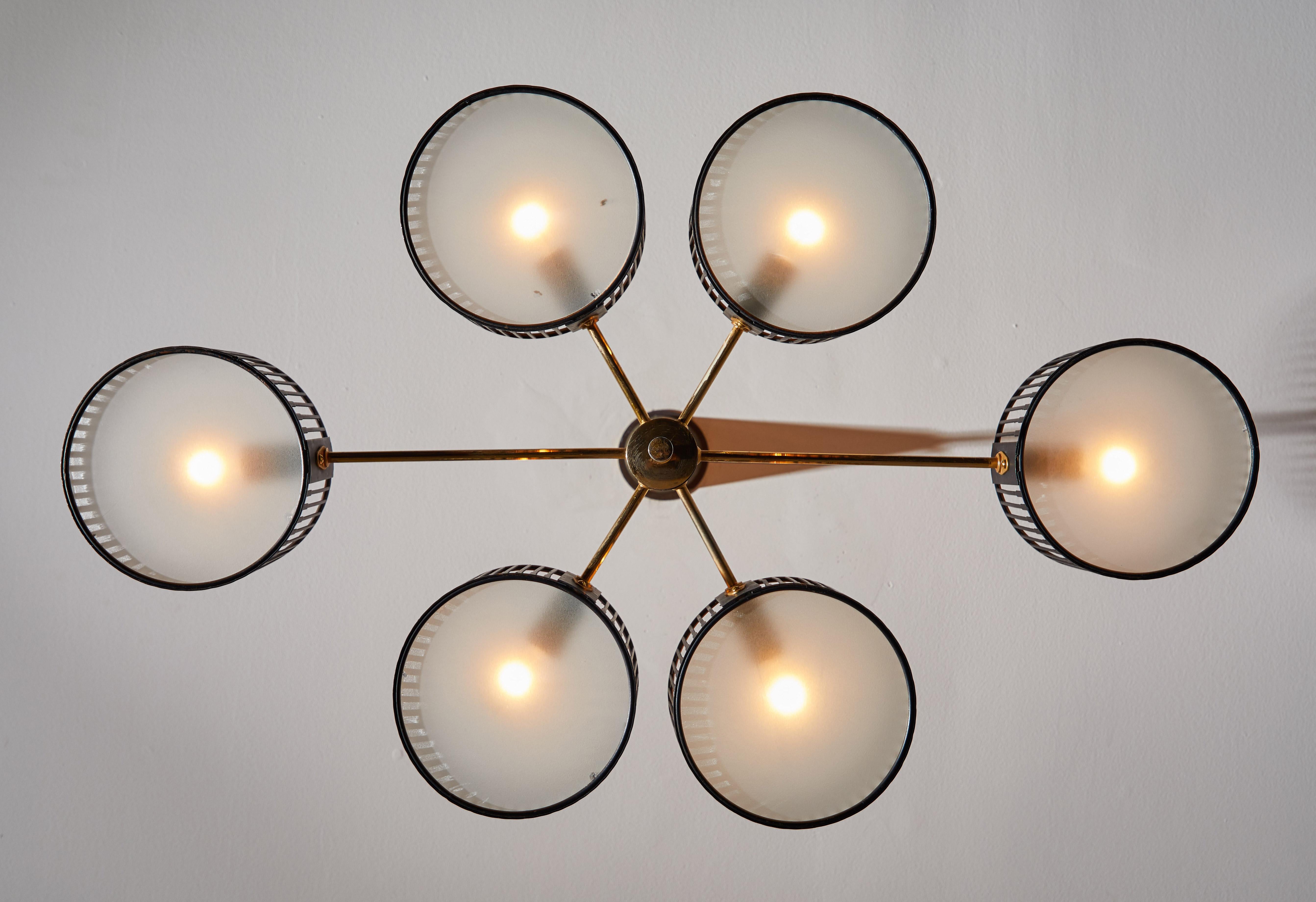 Mid-Century Modern Chandelier by Lunel