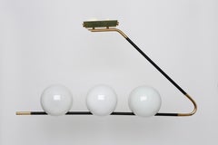 Mid-Century Modern Chandelier by Maison Lunel, Brass & Glass, 1950s
