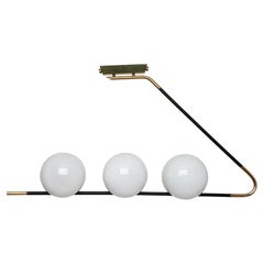 Chandelier by Maison Lunel, Opaline Glass, French Design, 1950s