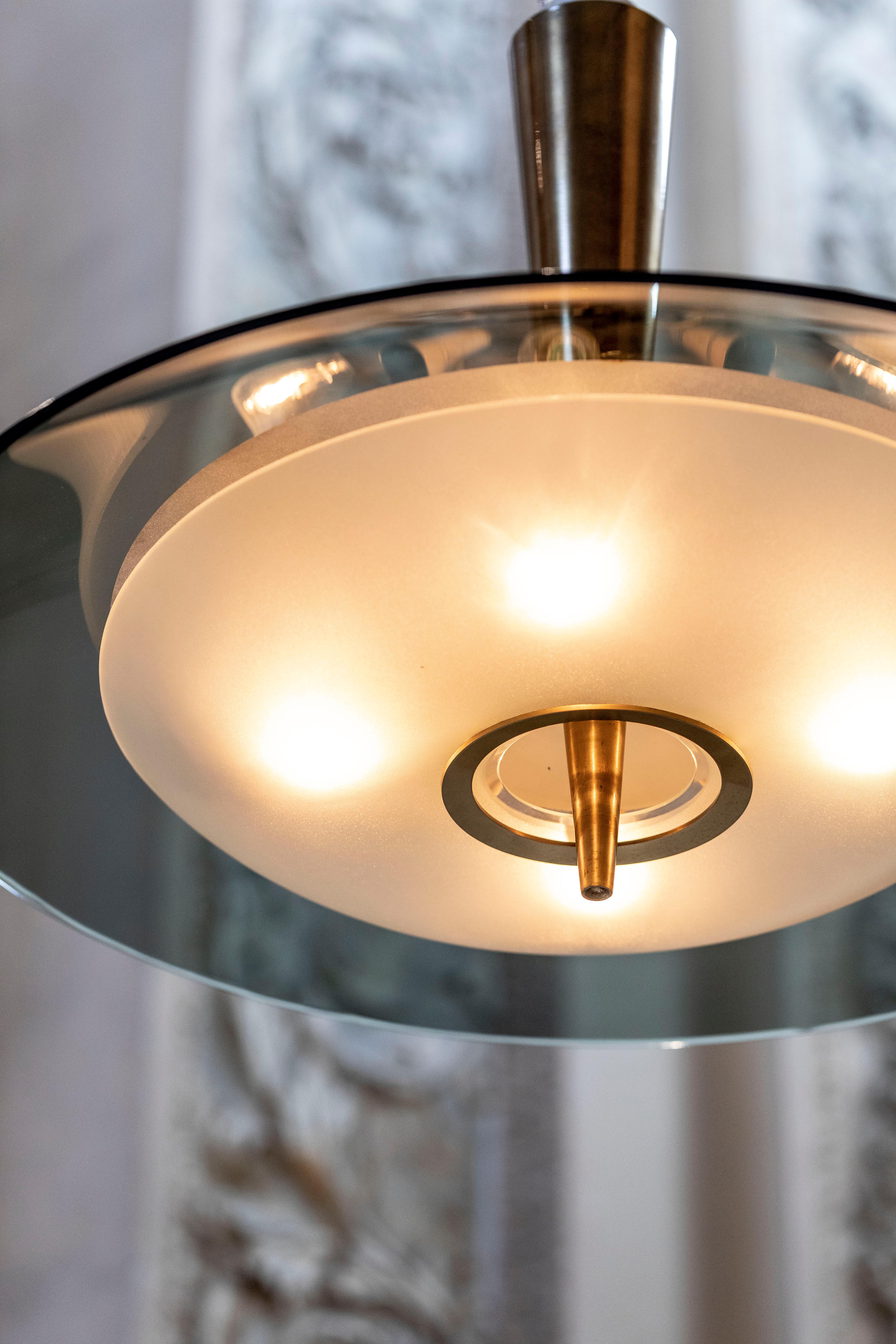 Mid-Century Modern Chandelier by Max Ingrand for Fontana Arte