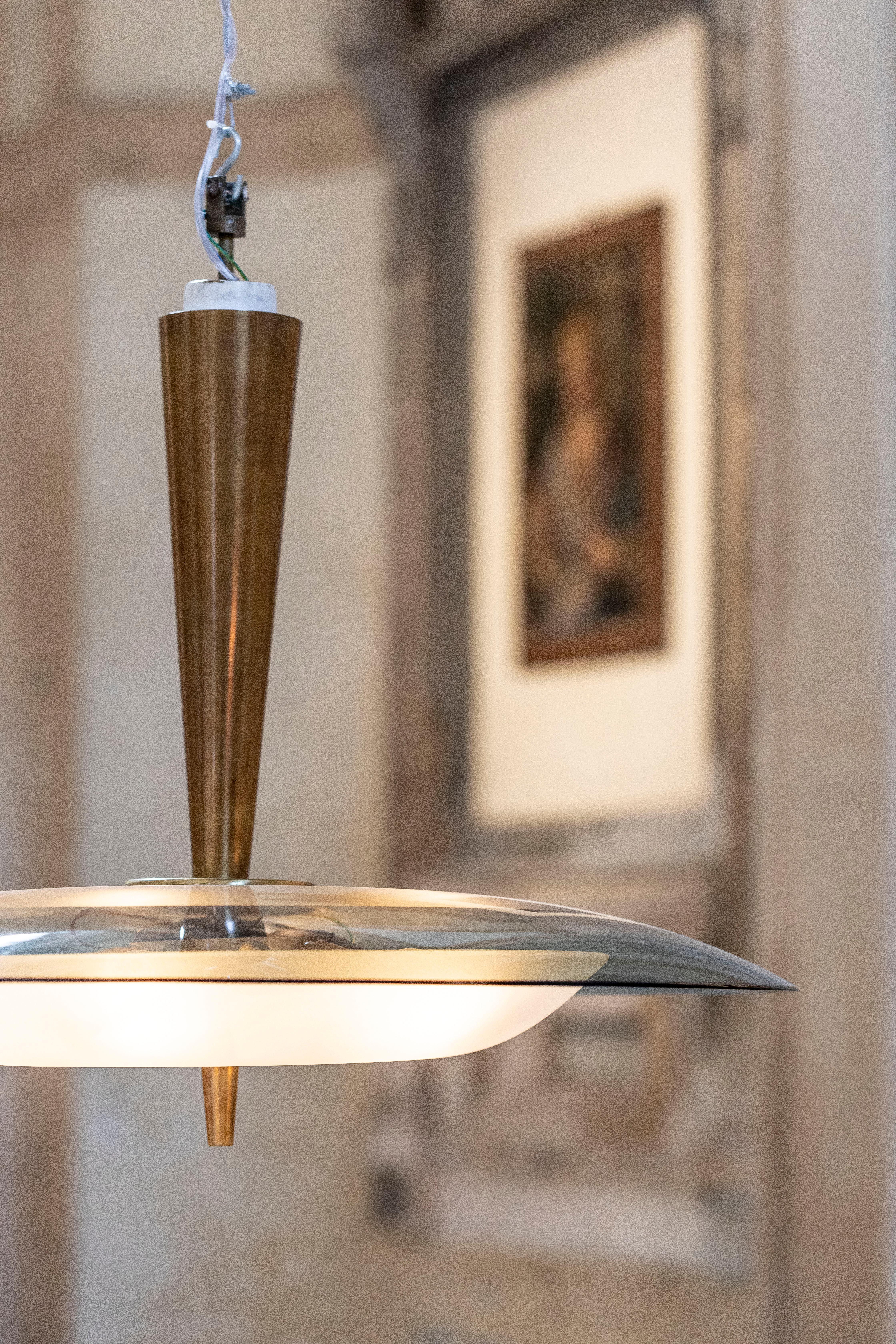Chandelier by Max Ingrand for Fontana Arte In Excellent Condition In Piacenza, Italy