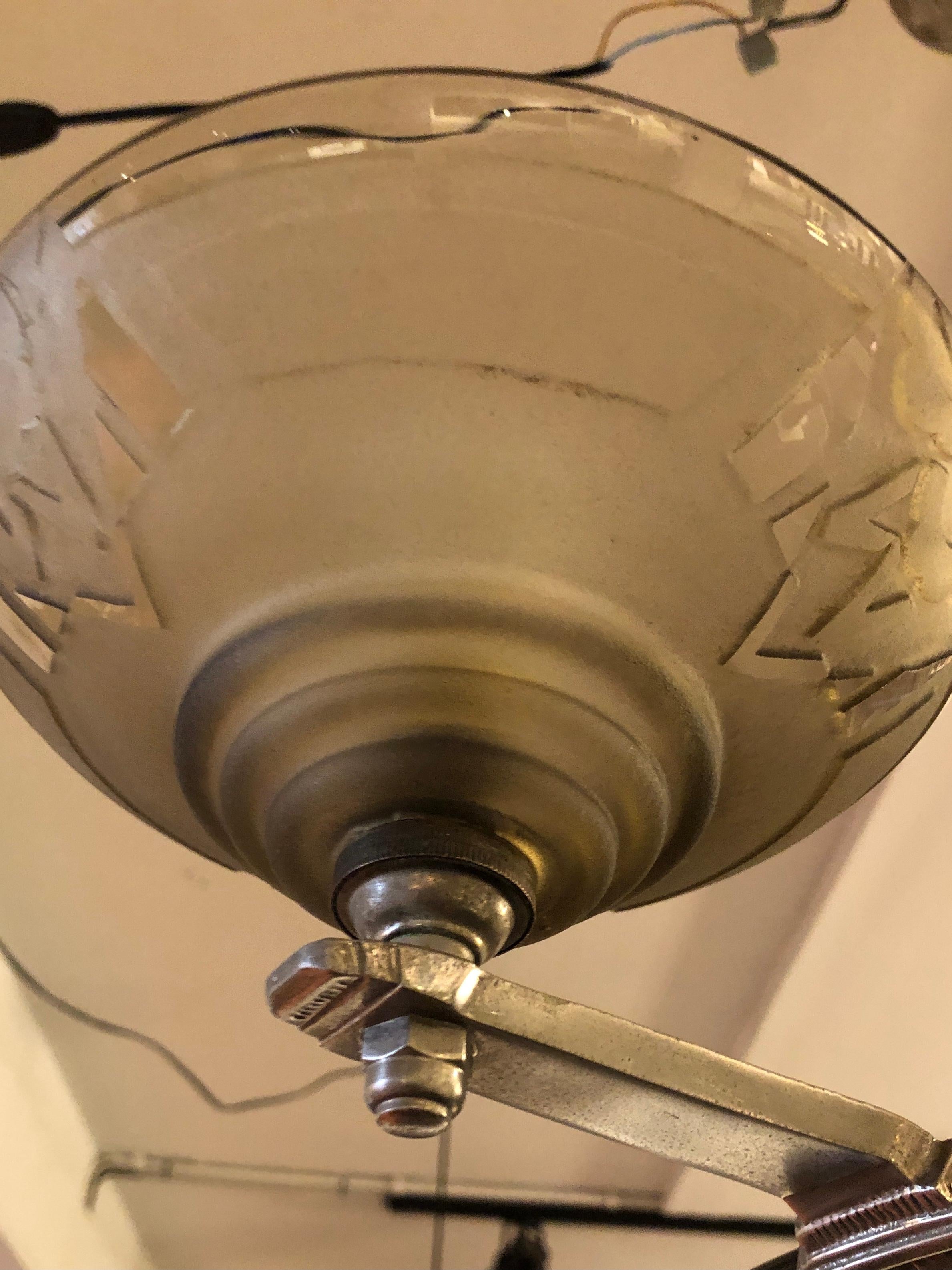 Mid-20th Century Chandelier by Muller Frères, 1930