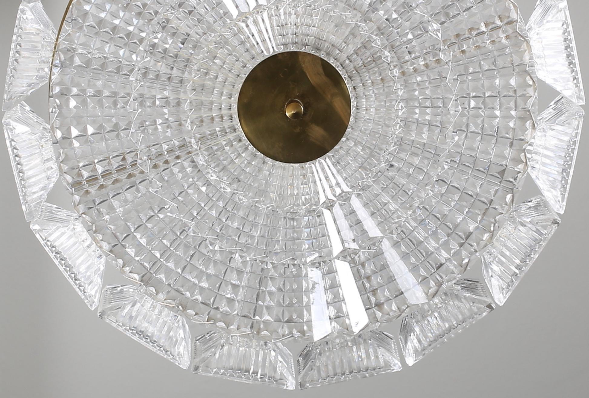 Chandelier by Orrefors / 2 available In Good Condition For Sale In Long Island City, NY