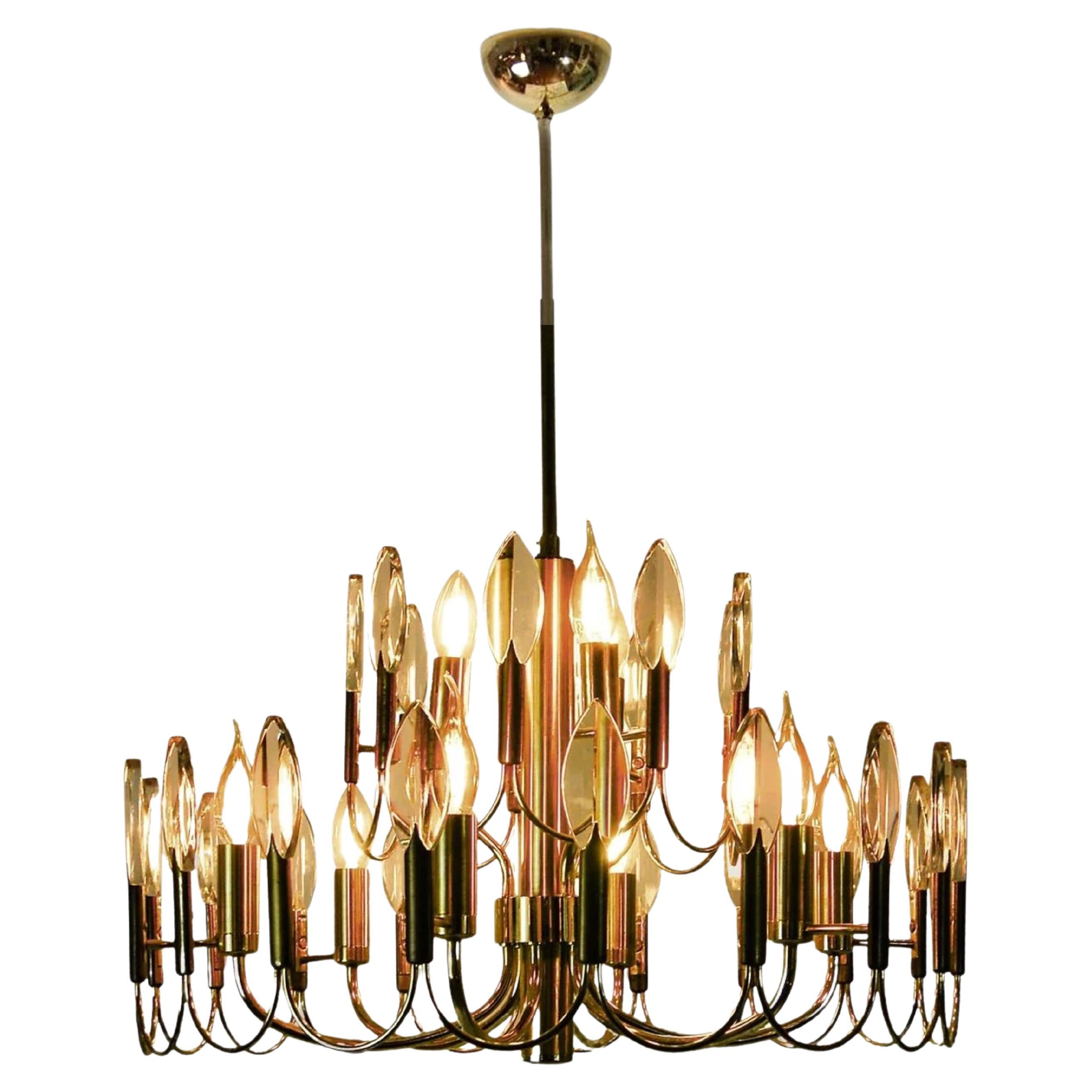 Chandelier by Oscar Torlasco for STILKRONEN 9 Lights For Sale