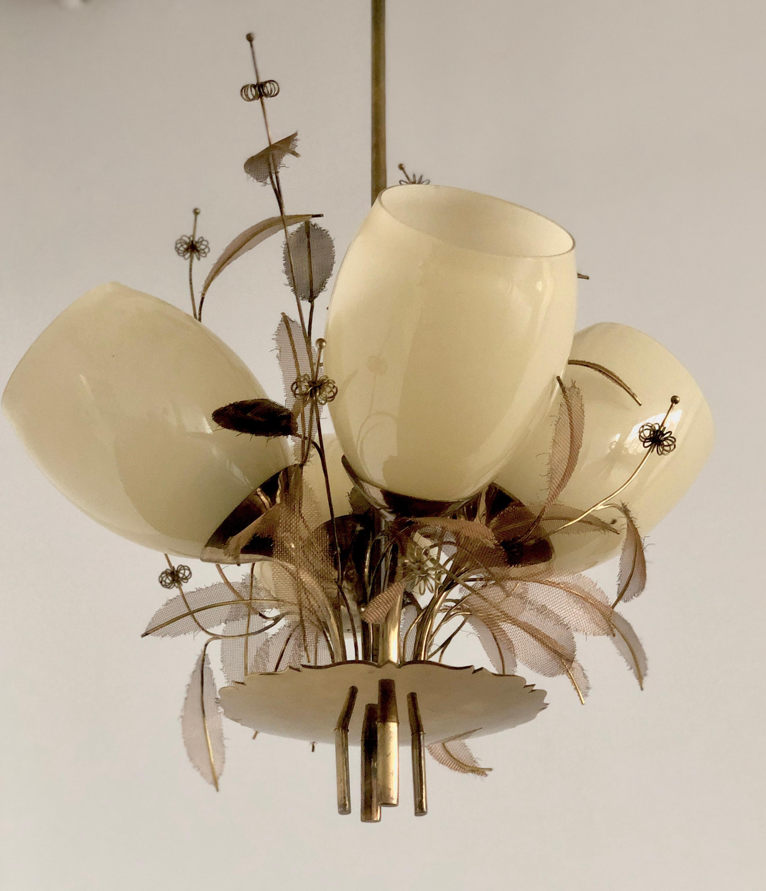 Mid-20th Century  Chandelier by Paavo Tynell, 9029/4, Taito For Sale