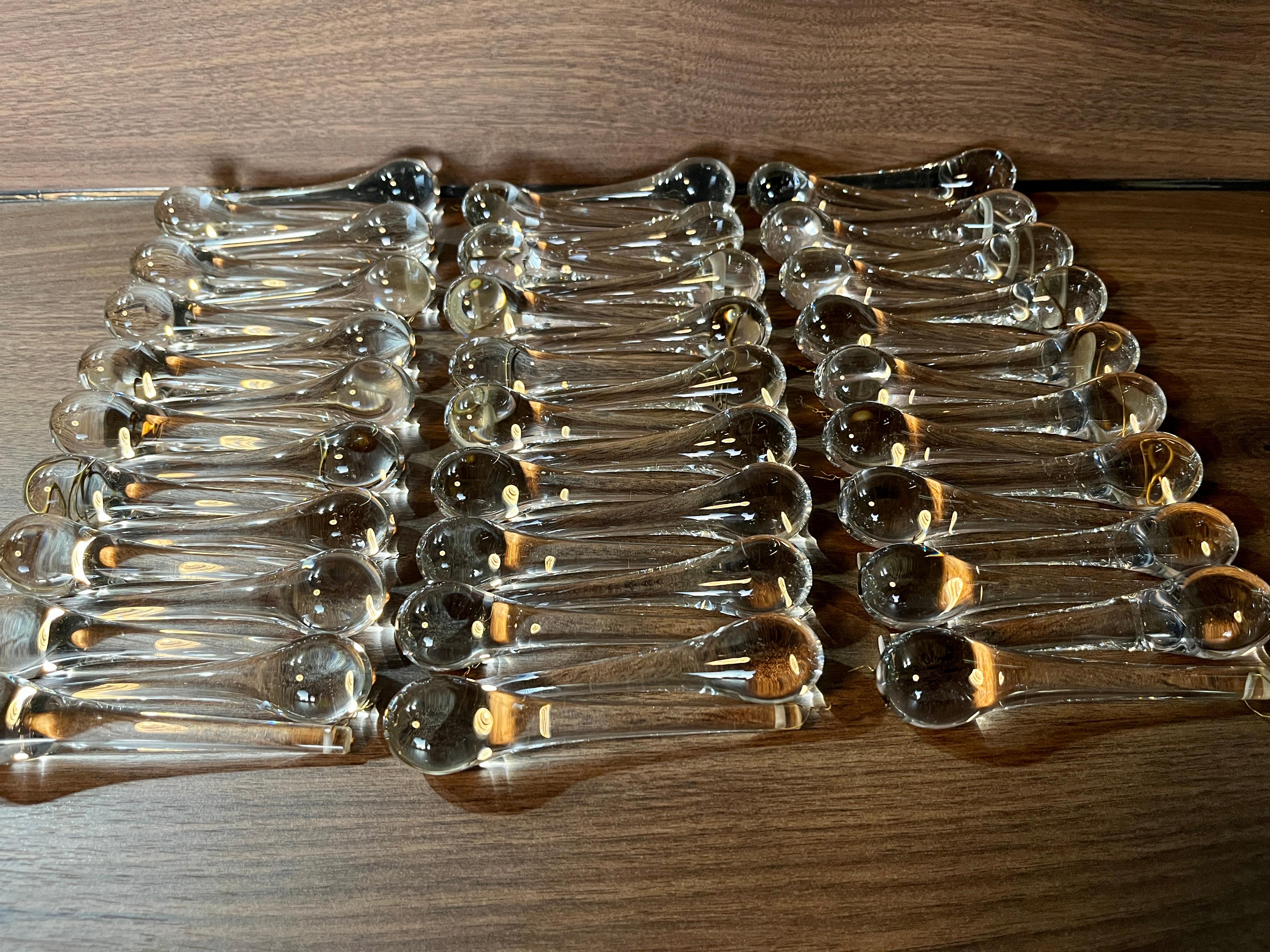 Lampadario di Palme & Walter con gocce in vetro di Murano di Venini in vendita 4