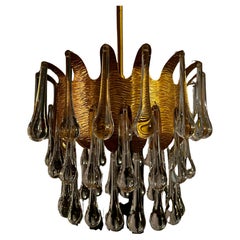 Chandelier by Palme & Walter with Murano glass drops by Venini