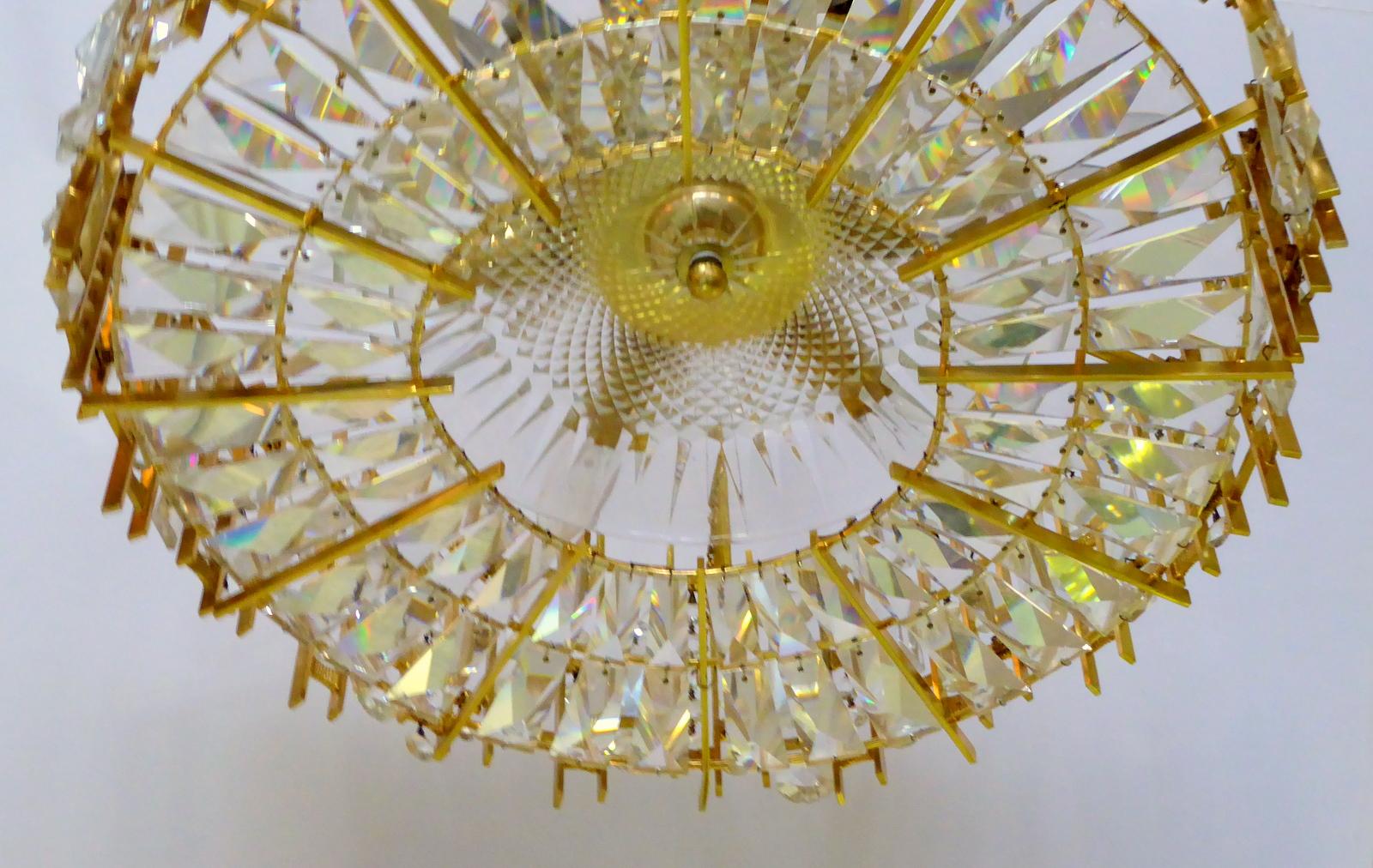 Plated Chandelier by Palwa For Sale
