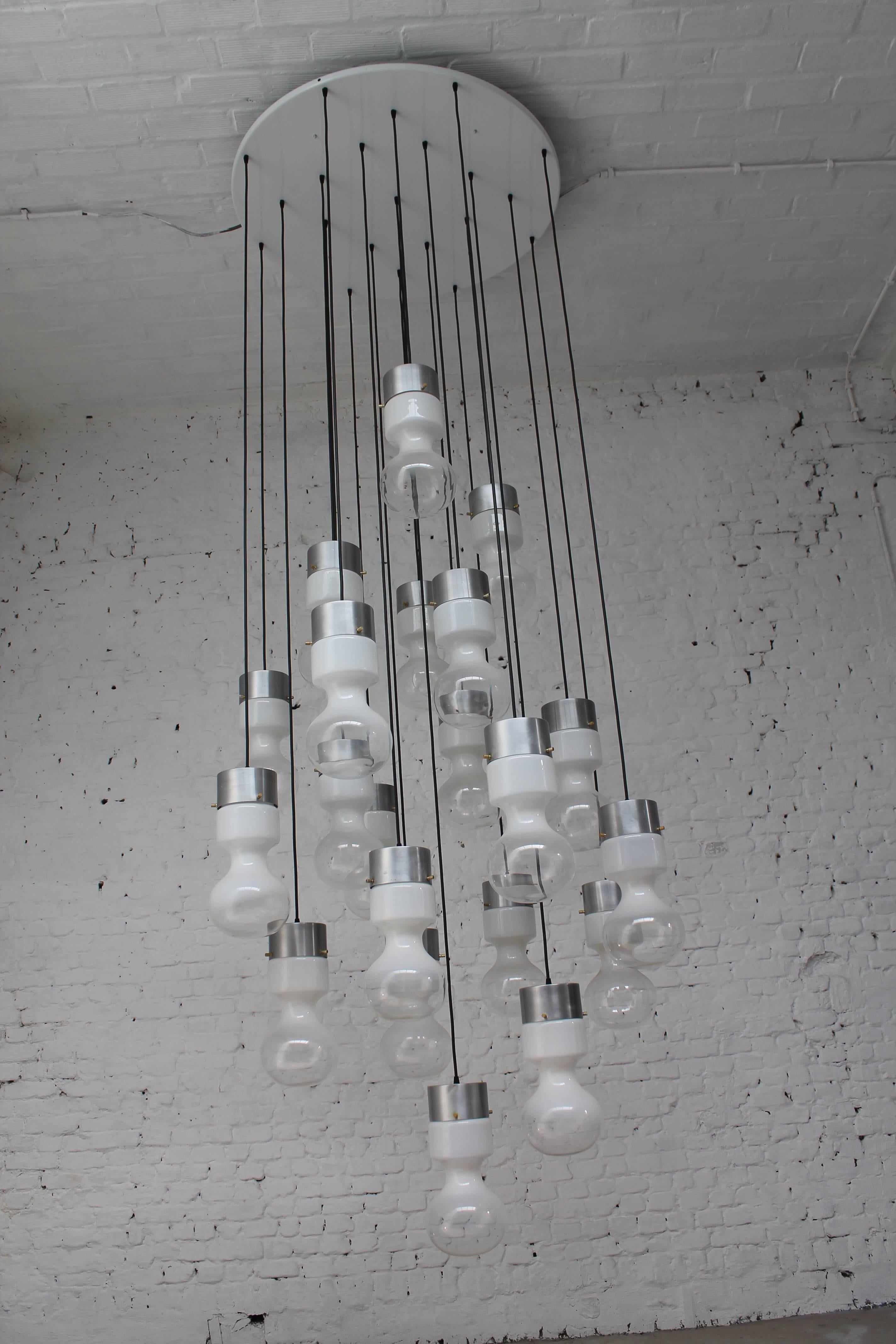 Metal Chandelier by RAAK Amsterdam 1960s