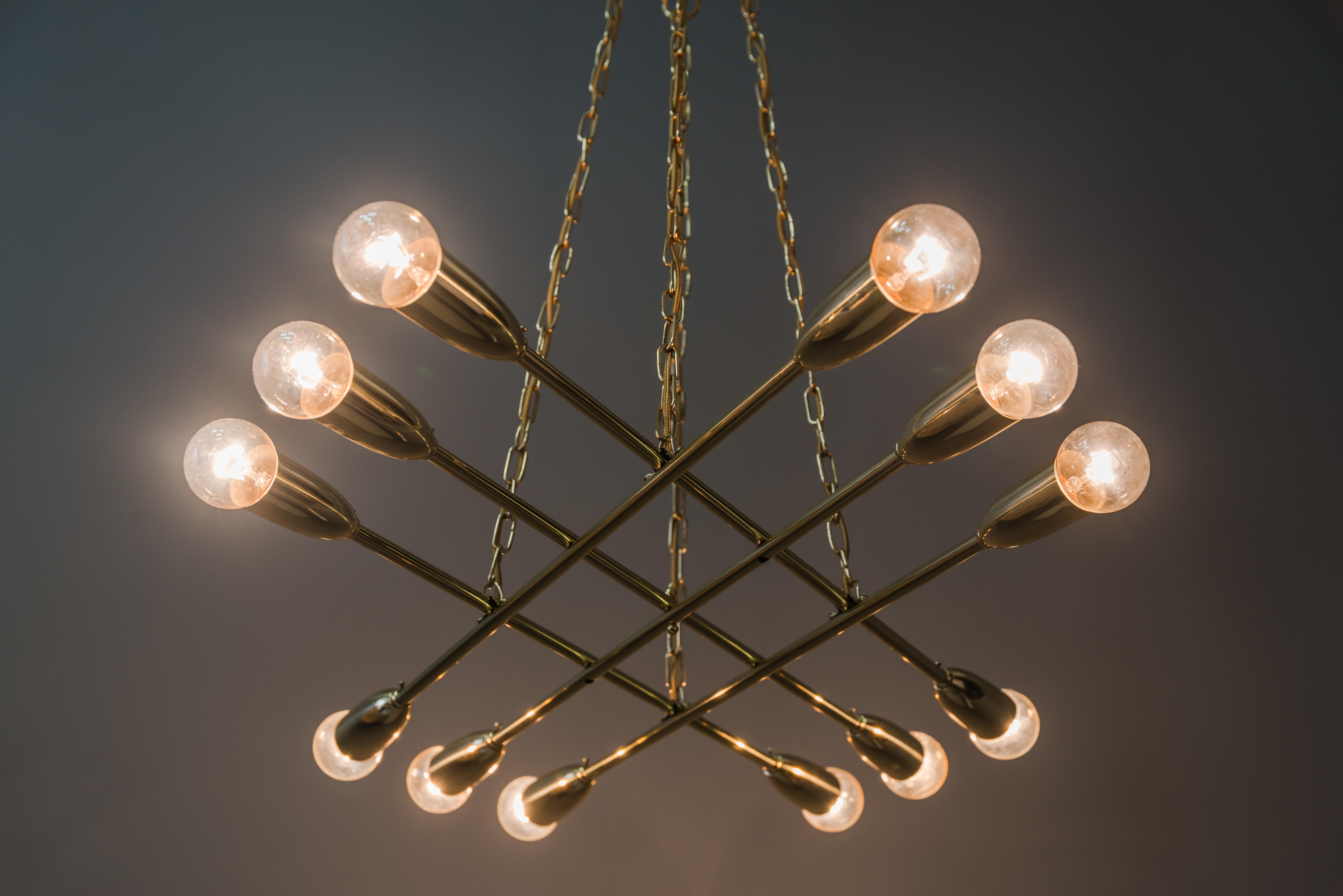 Chandelier by Rupert Nikoll, Vienna, 1950s In Good Condition For Sale In Wien, AT