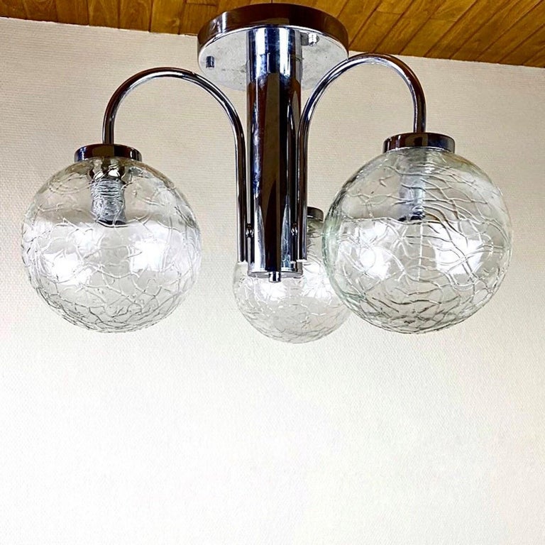 Chandelier by Sölkenleuchten 3 Light Fixture Vintage Chandelier For